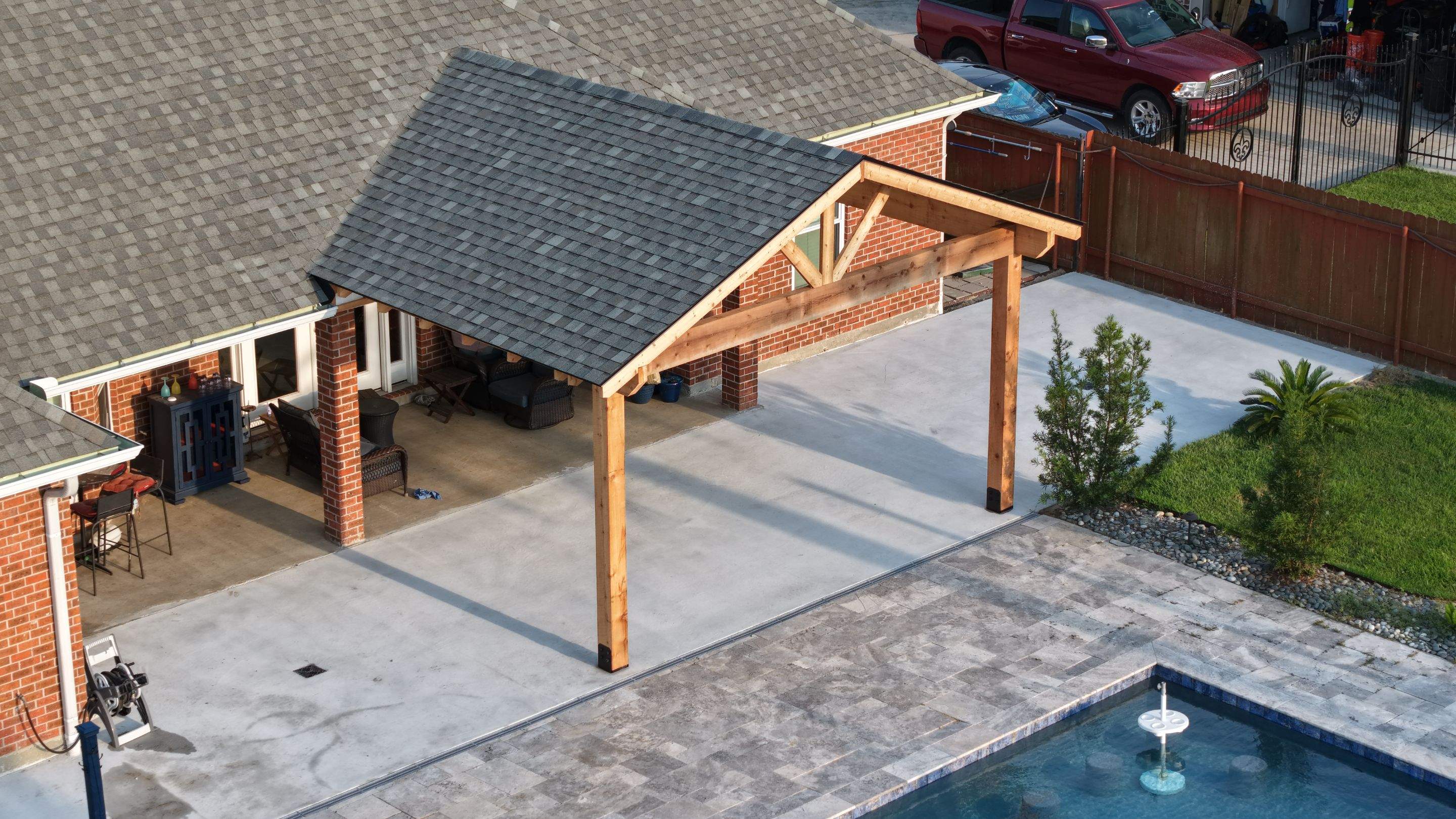 Cedar Patio Cover in Belle Chasse by HDS Contractors