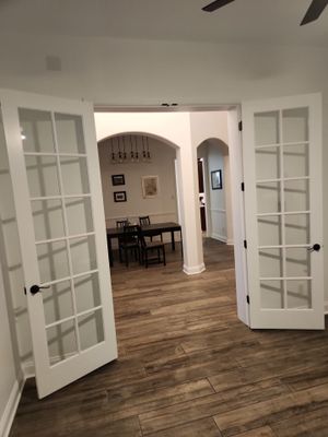 Interior Office French Door Installation and Drywall Repair in Austin