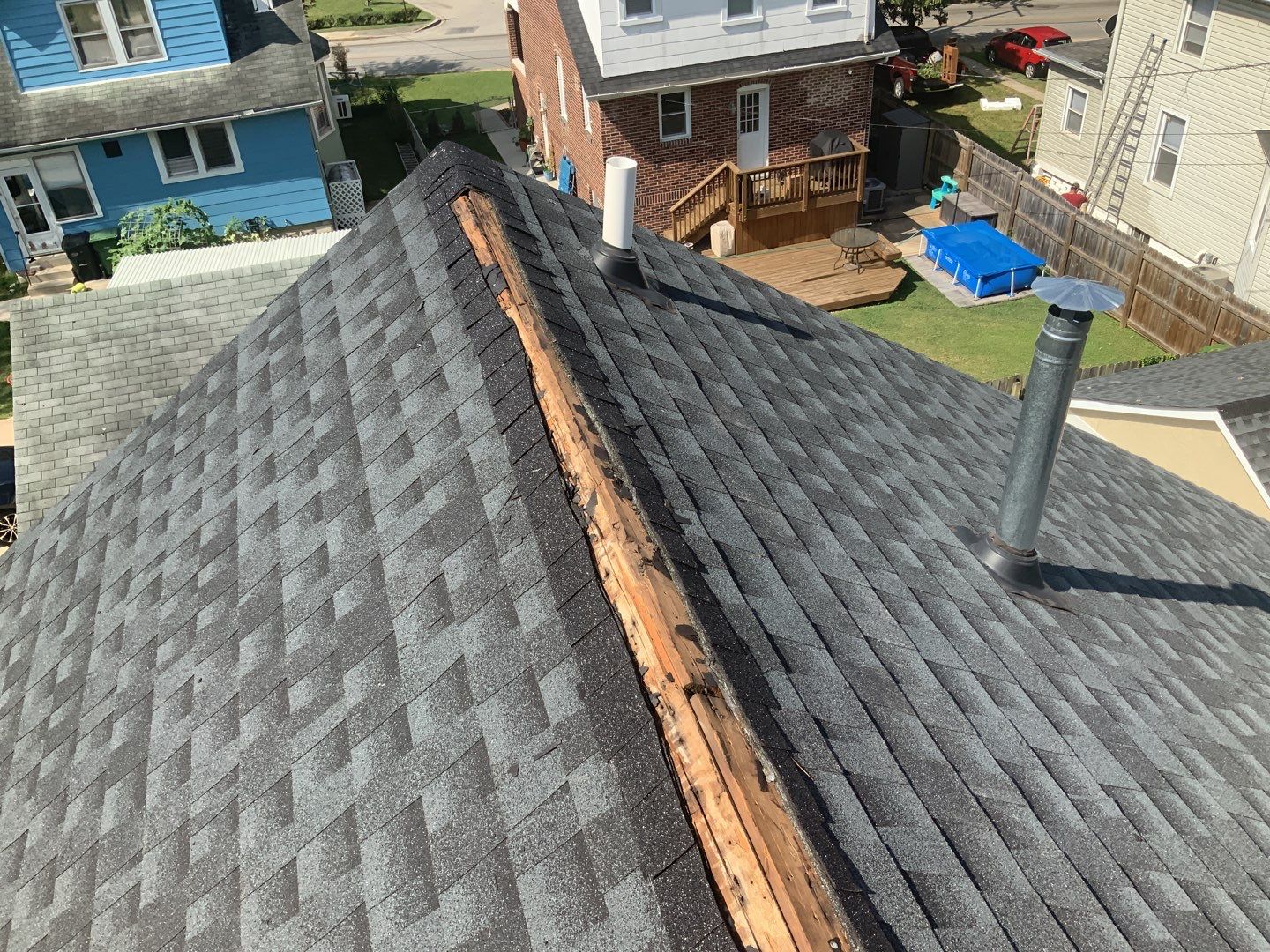 Residential Roofing Repair using Ridge Vent  by Alpha Design Services