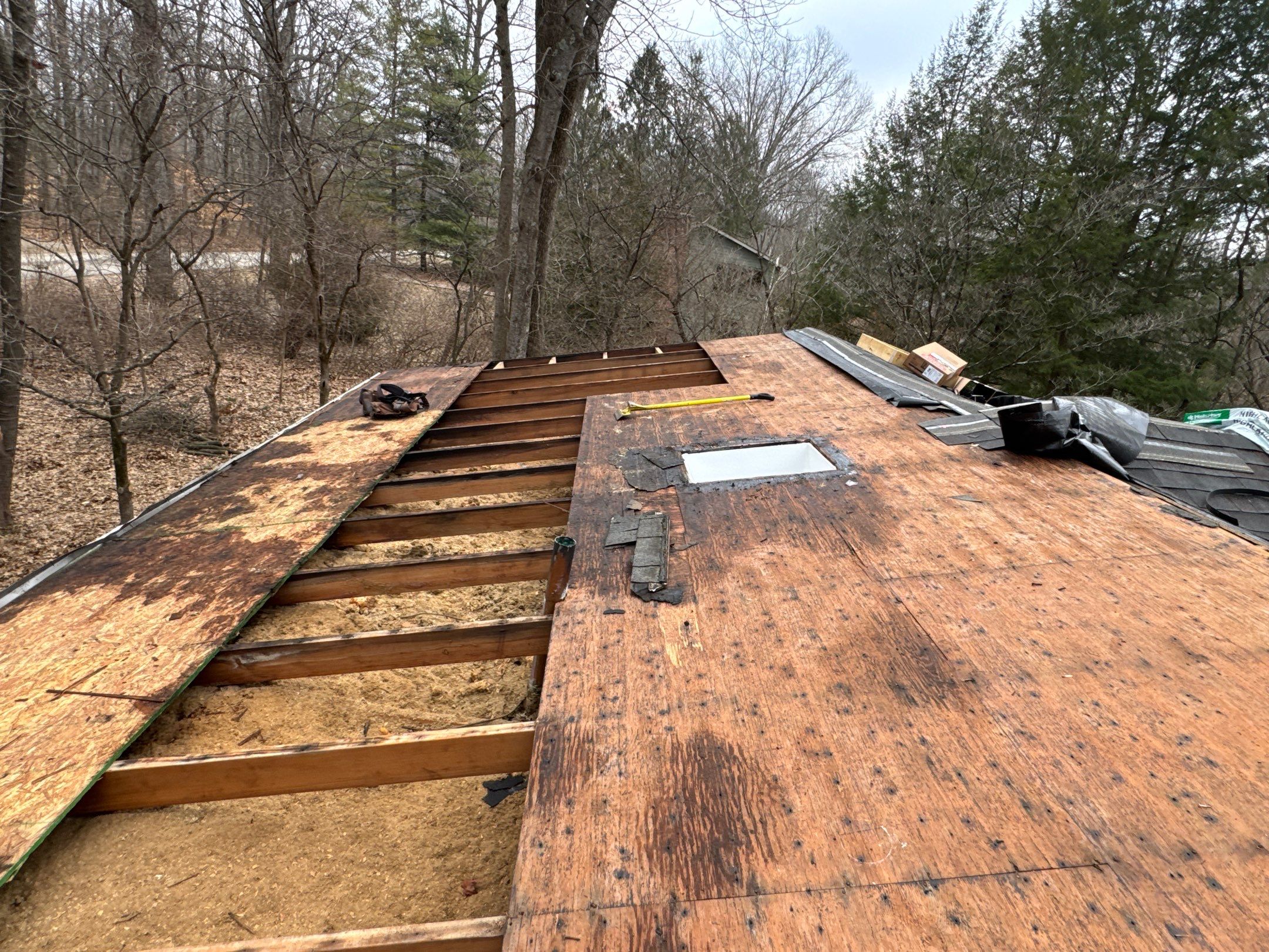 Residential Roofing Installation using Malarkey Vista AR Shingles (Black Oak) by Koontz Construction