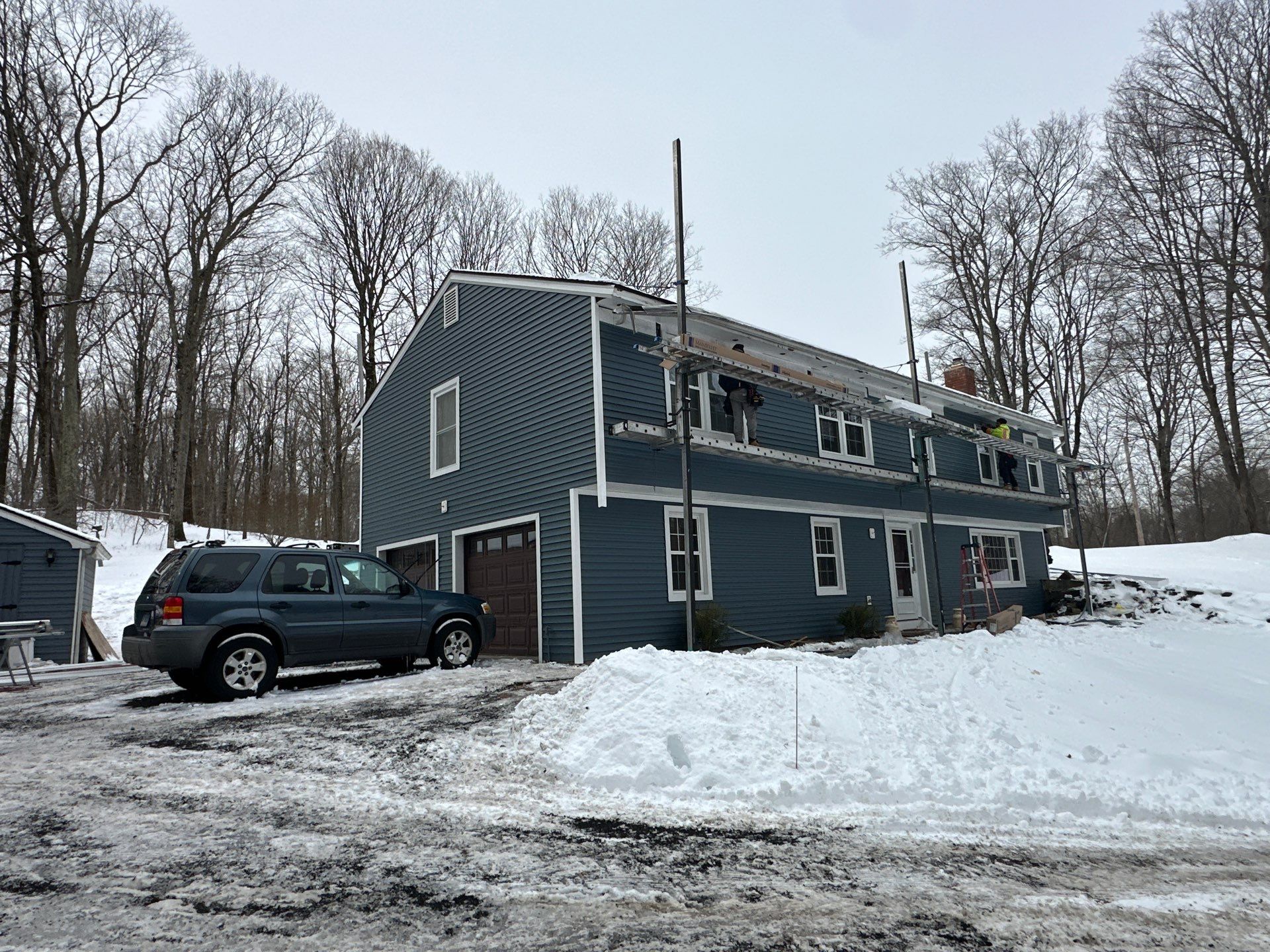 Siding Installation using CertainTeed Mainstreet Vinyl Siding - Pacific Blue by A Plus Exterior