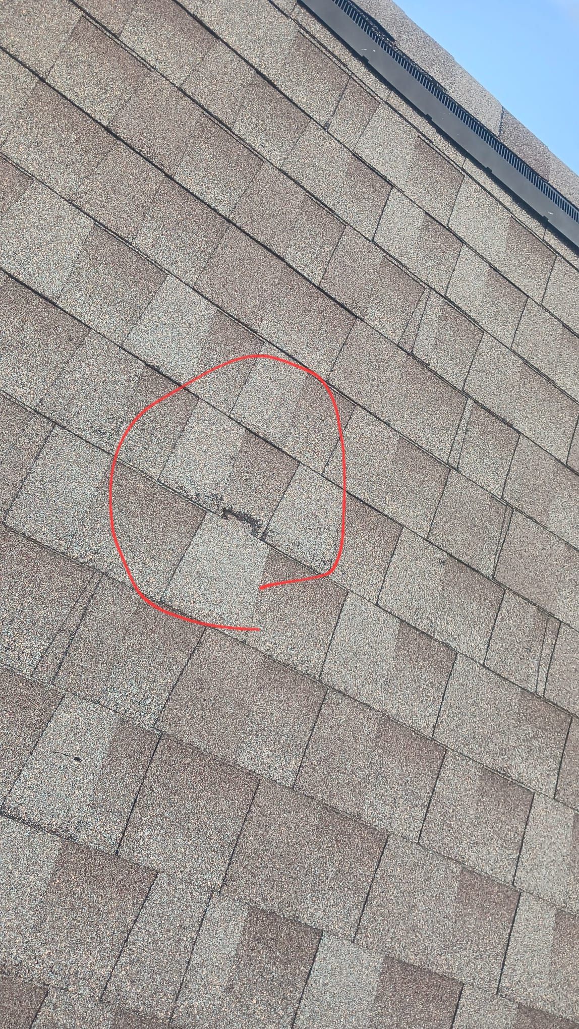 Hail Damage using Owen's Corning Duration (Lifetime) Shingles by Roof Repair Company