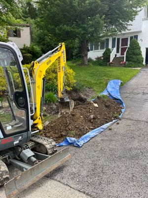 Adding Cleanout after House Trap using 2 Ton Excavator