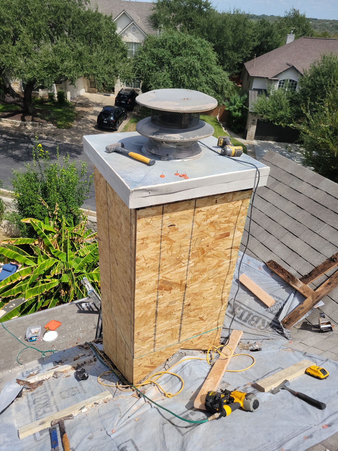 Chimney Restoration and Structural Sheathing Replacement in San Antonio by Heaven Sent Roofing, LLC 