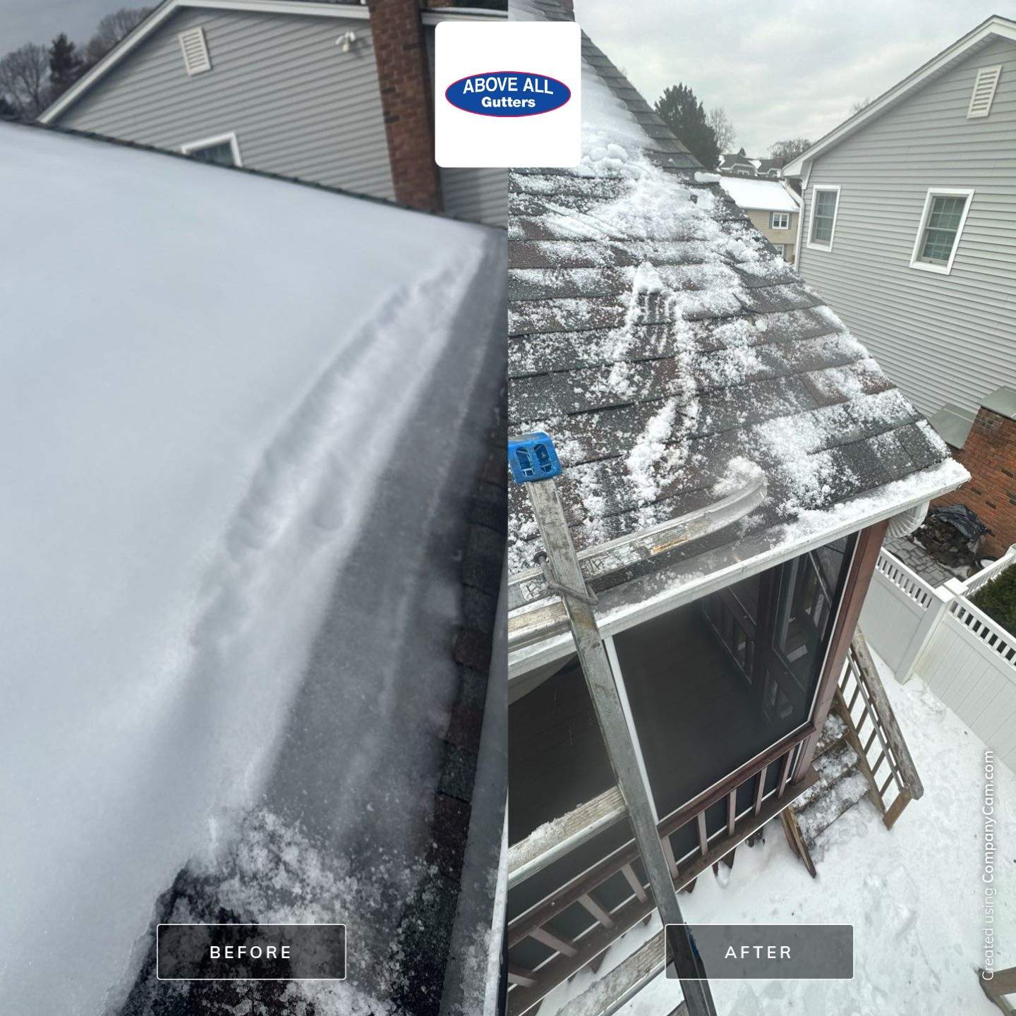 Roof Snow & Ice Dam Removal by Above All Gutters