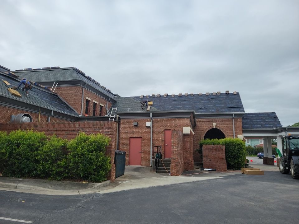 Commercial Roofing Installation using High Grade Asphalt Shingles by Carolina Trophy Roofs
