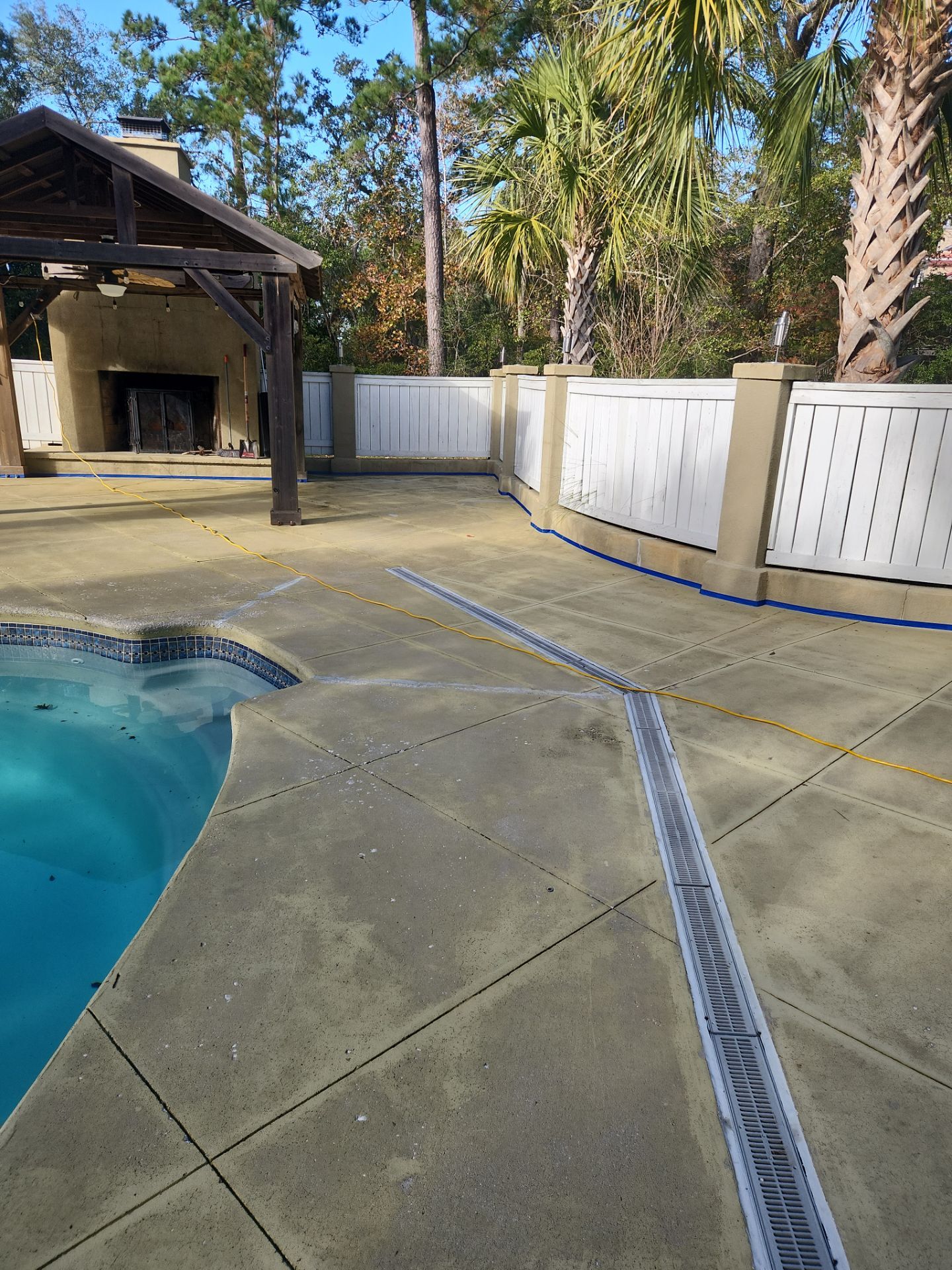 Concrete Pool deck with AcryFin by DuraSeal