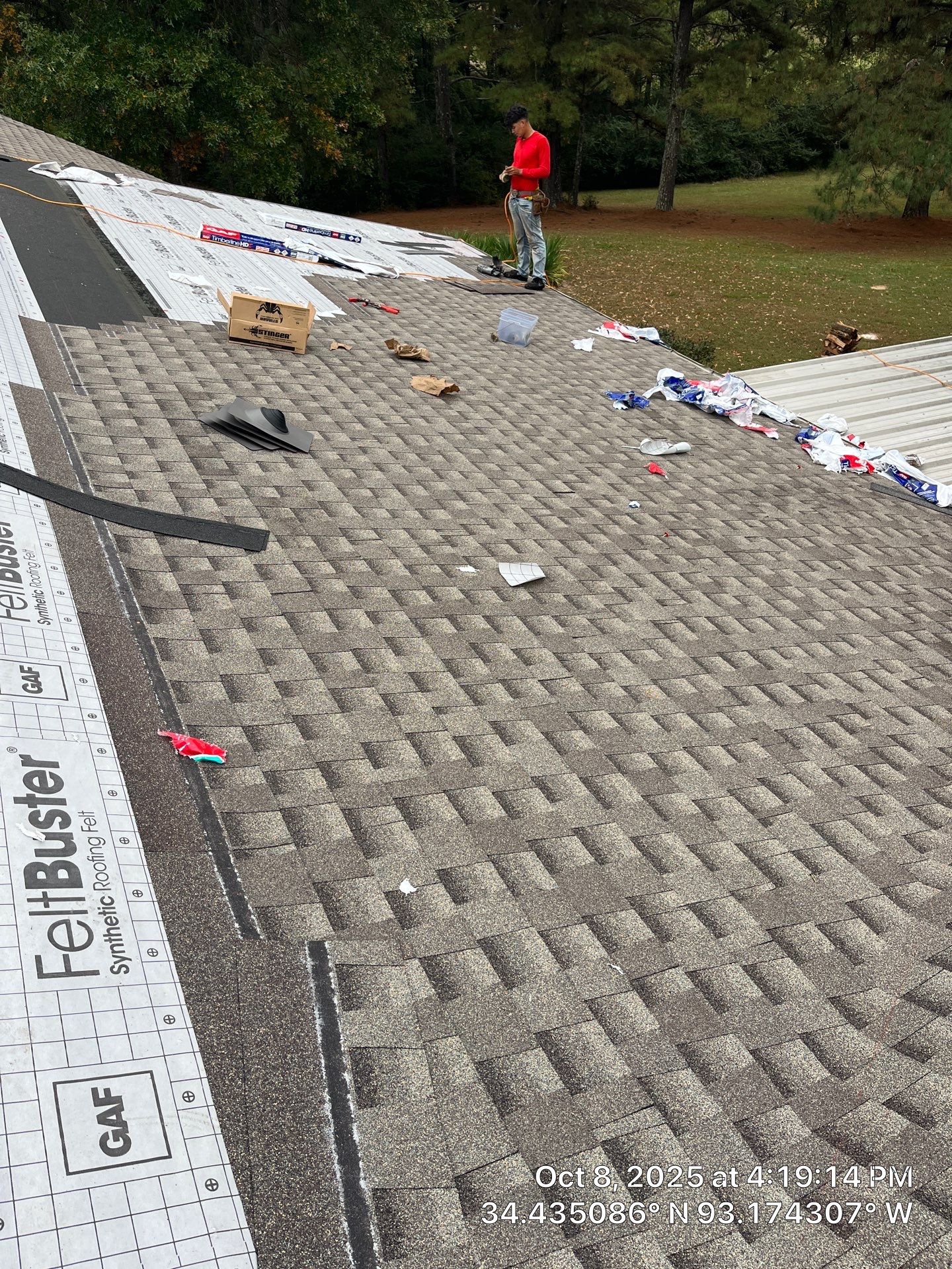 Full Residential Roof Replacement with GAF Timberline HDZ Shingles in Hot Springs by Temple Roofing and Exteriors