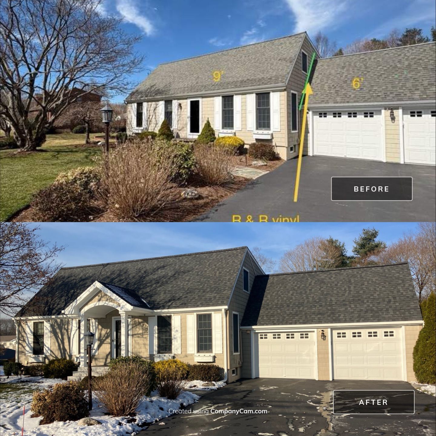 Welcoming portico addition by DiGiorgi Roofing and Siding Inc
