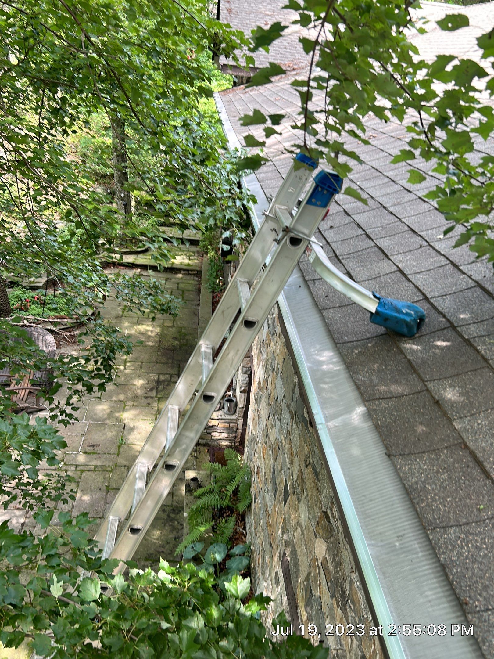 Gutter Installation using 5k Brown Gutters by A Plus Exterior