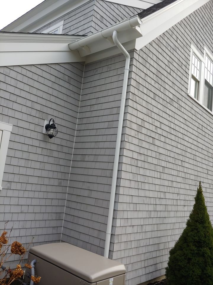Duxbury, MA Gutter Installation using 6" Half Round Aluminum Gutter on Crown Moulding Wedges by Gutter Pro Enterprises