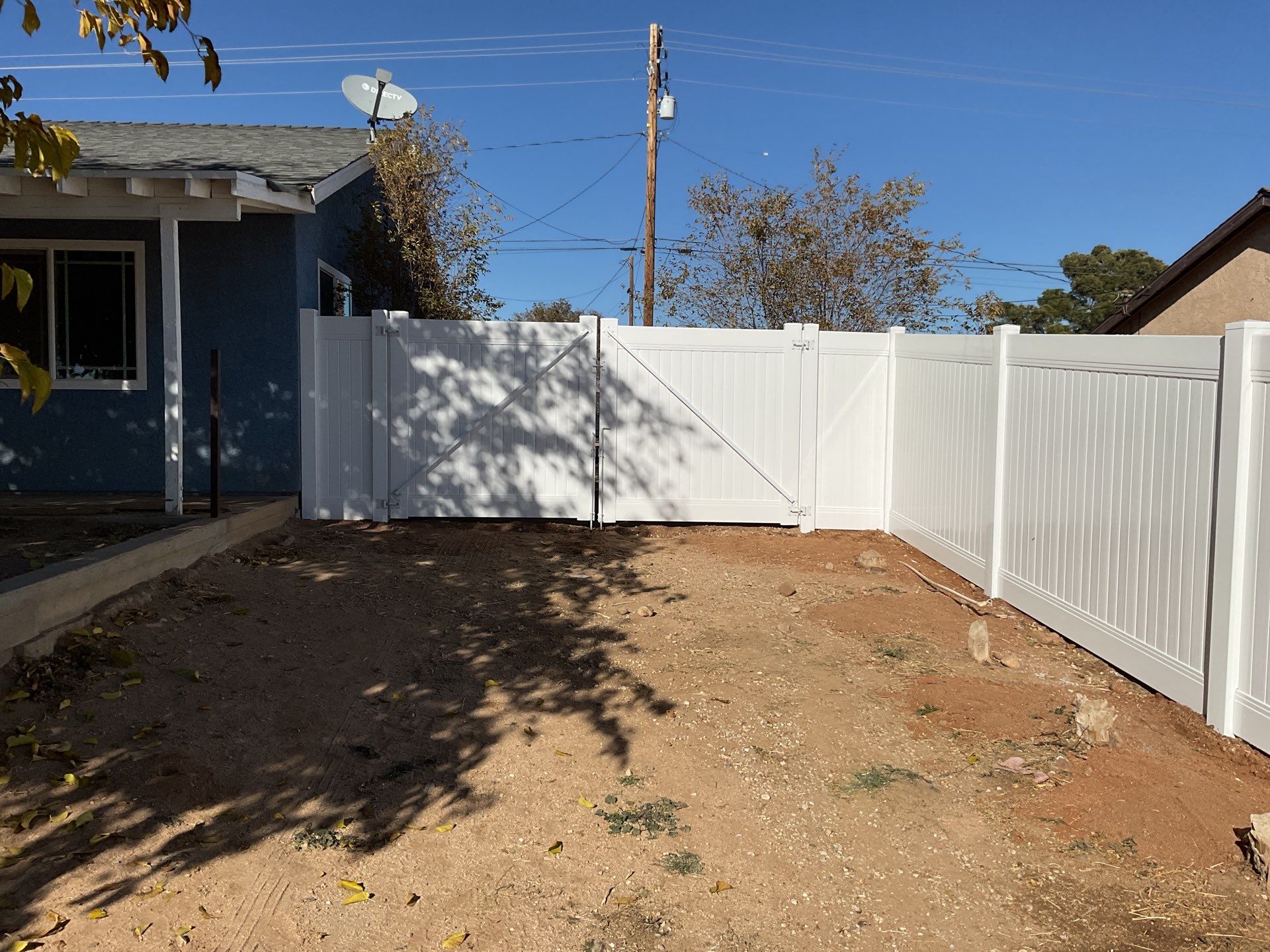 Fence Installation using vinyl and chain link  by Fence Guys Inc. 
