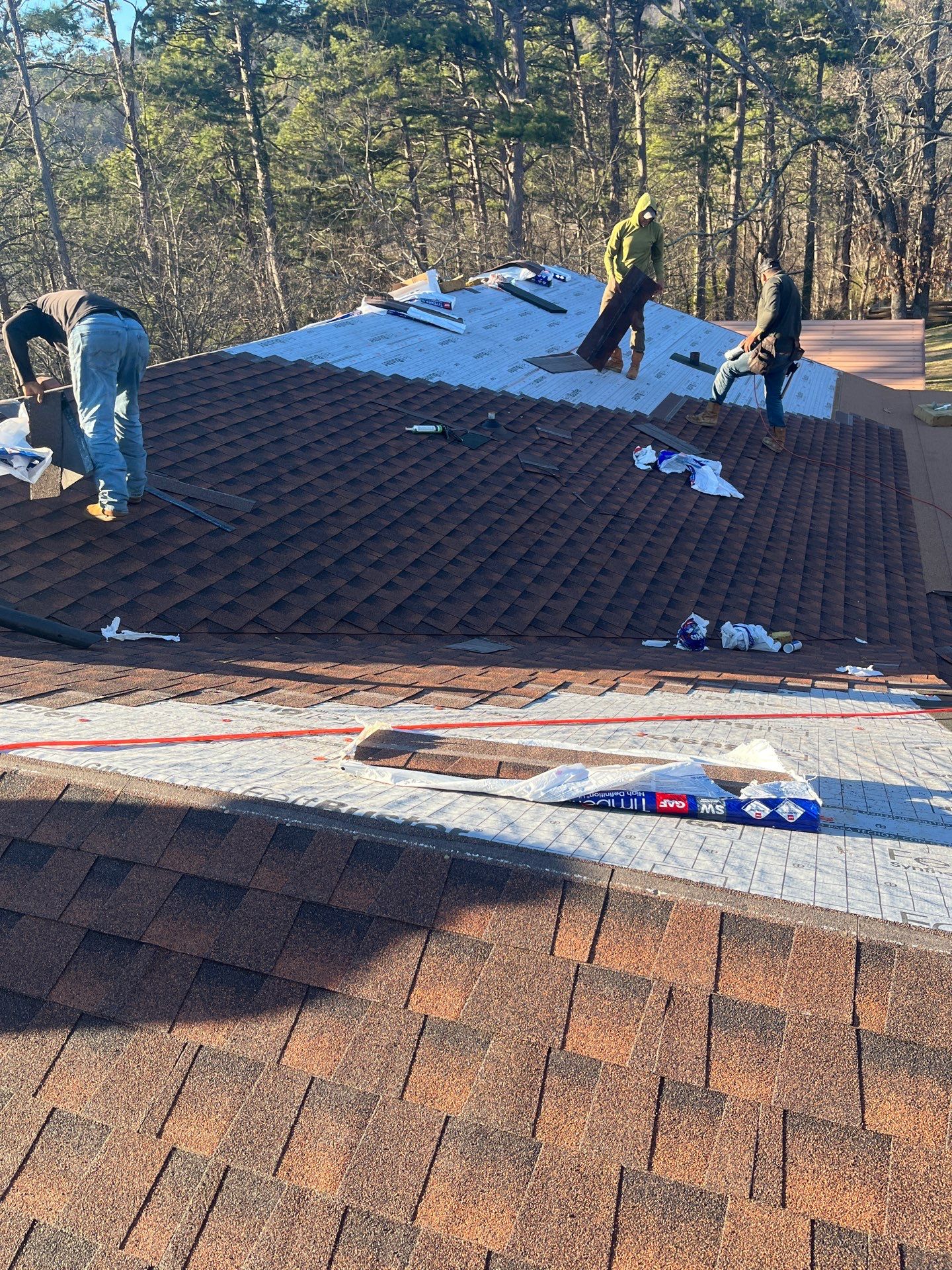 Residential Roof Replacement With GAF Architectural Shingles in Hot Springs by Temple Roofing and Exteriors