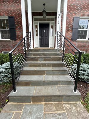 Modern Horizontal Steel Railings – Front Entry Renovation – Washington, DC
