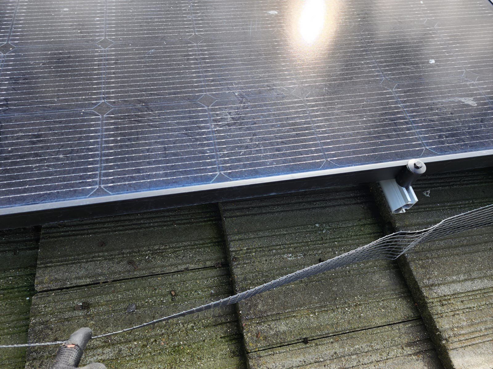Solar Panel Bird Proofing using Critter Guard Mesh-Flat tile by All One Solar Shine