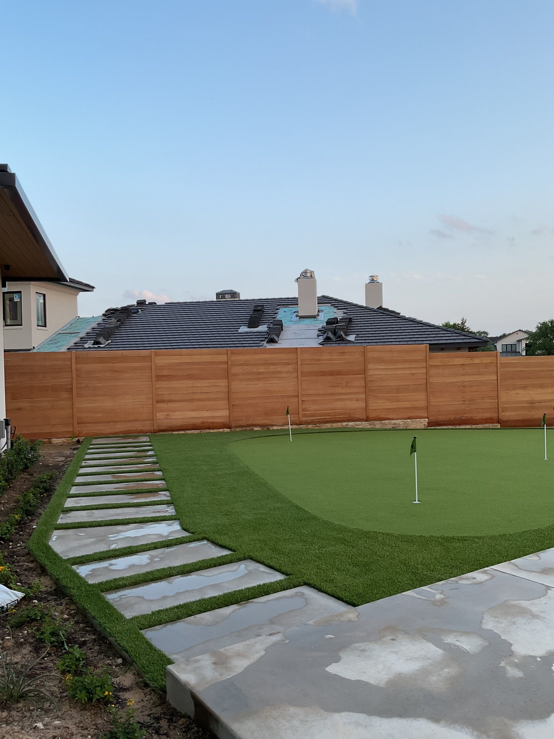 Synthetic Turf Installation using Texas Rye by Turf Concepts