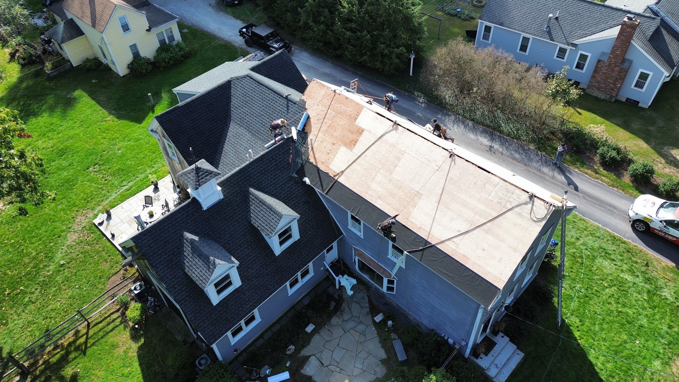 Roof Replacement & Chimney Removal – Westford, MA by Mighty Dog Roofing of Greater Middlesex County