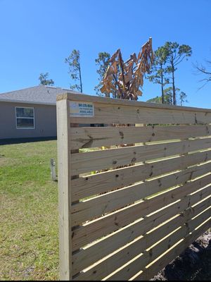Horizontal Wood Fence in North Port