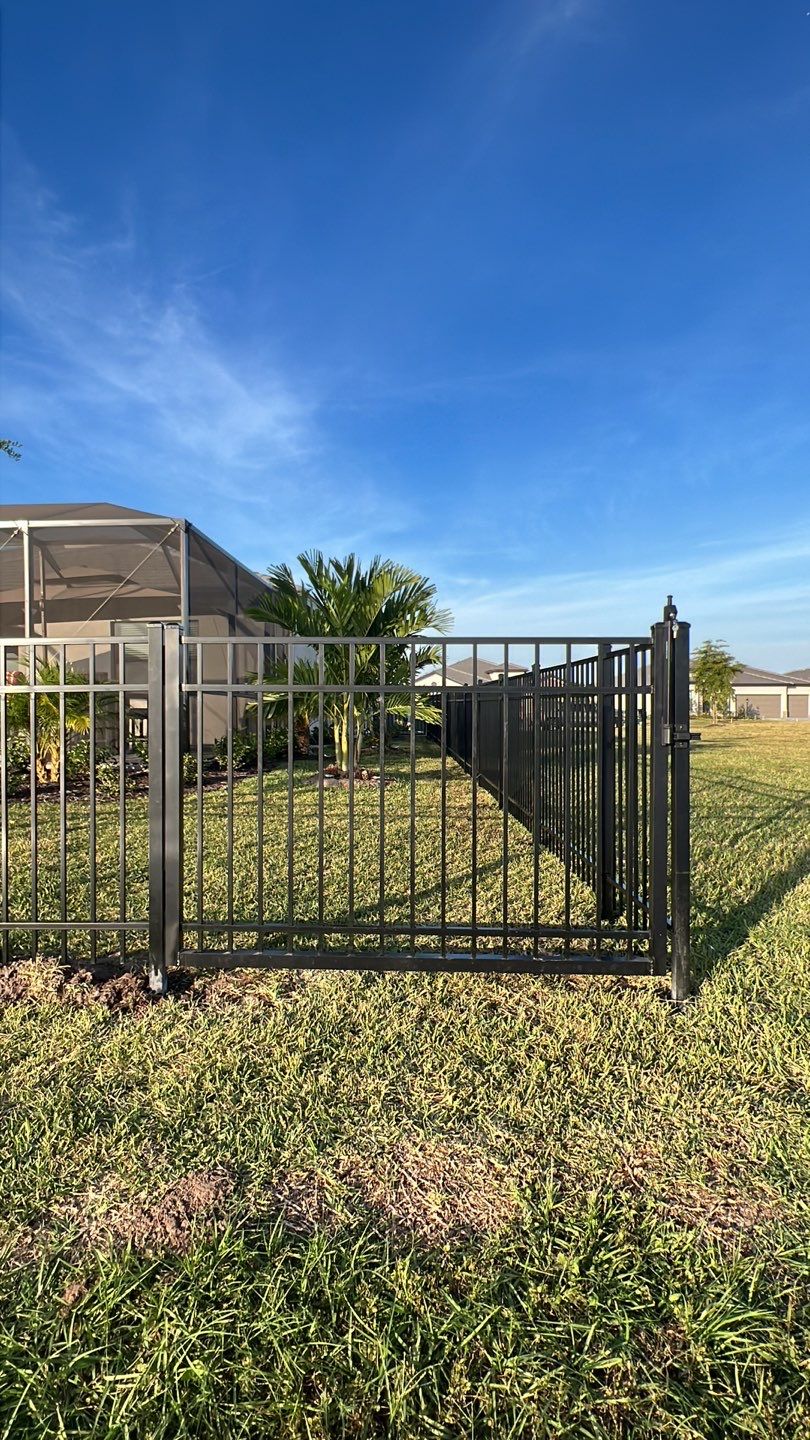 Aluminum Fence Installation using Black 3 Rail Aluminum Fence by Asap fence and gates, LLC