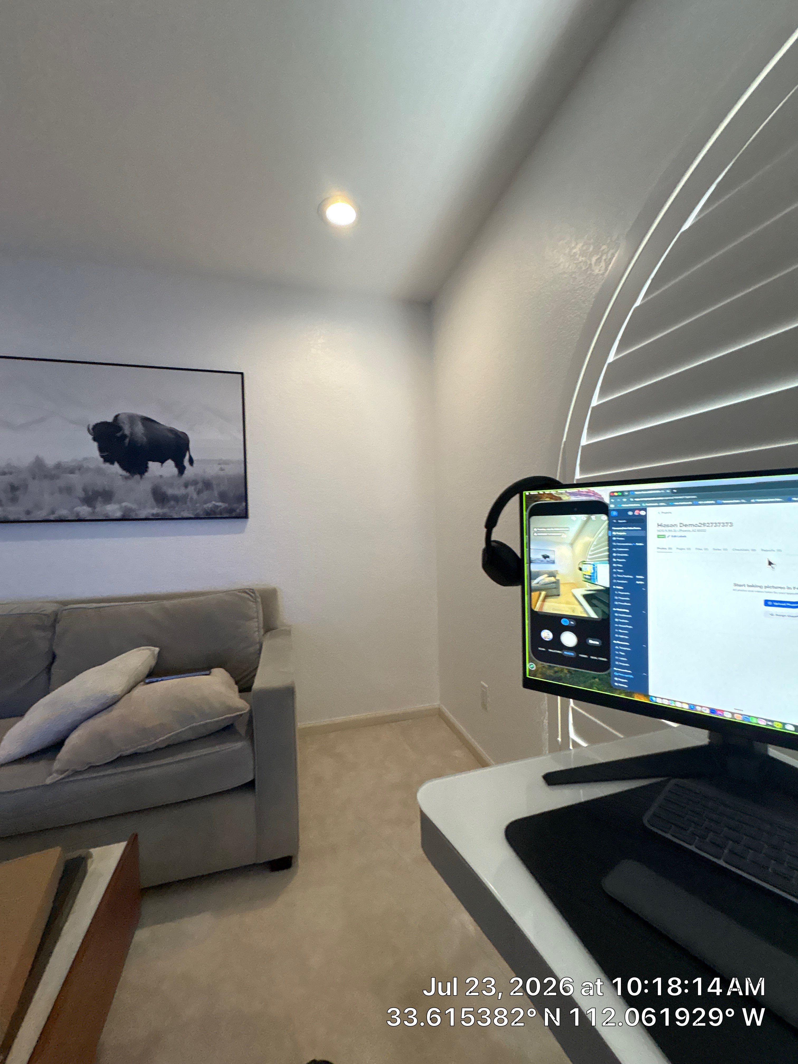 Custom Home Office Setup and Plantation Shutter Installation in Phoenix by CompanyCam Sales Demo