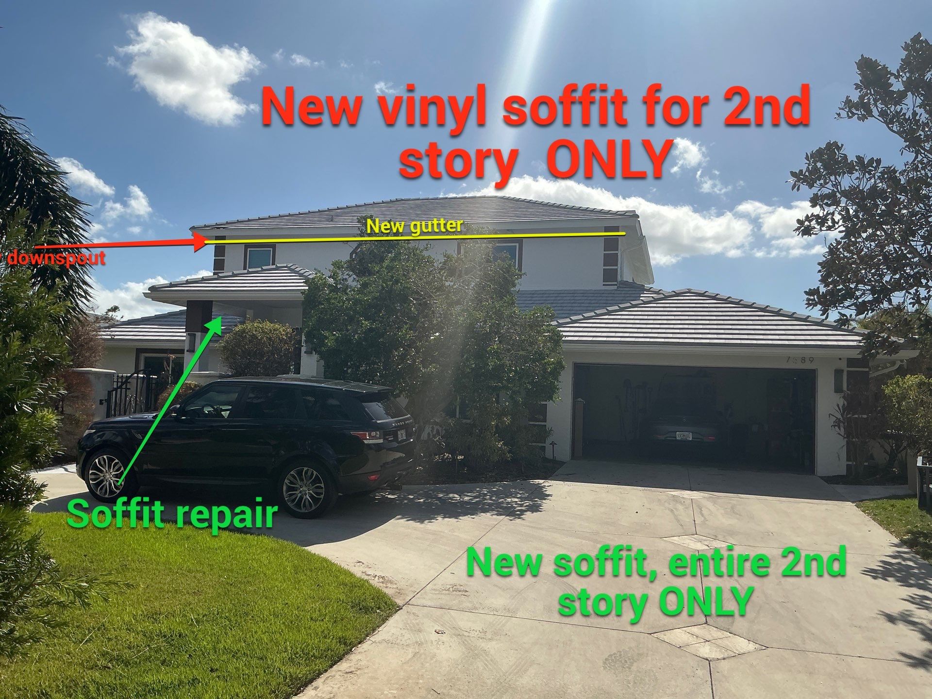 Repainting and Upgrading Gutters in Sarasota FL by Gutter Professors