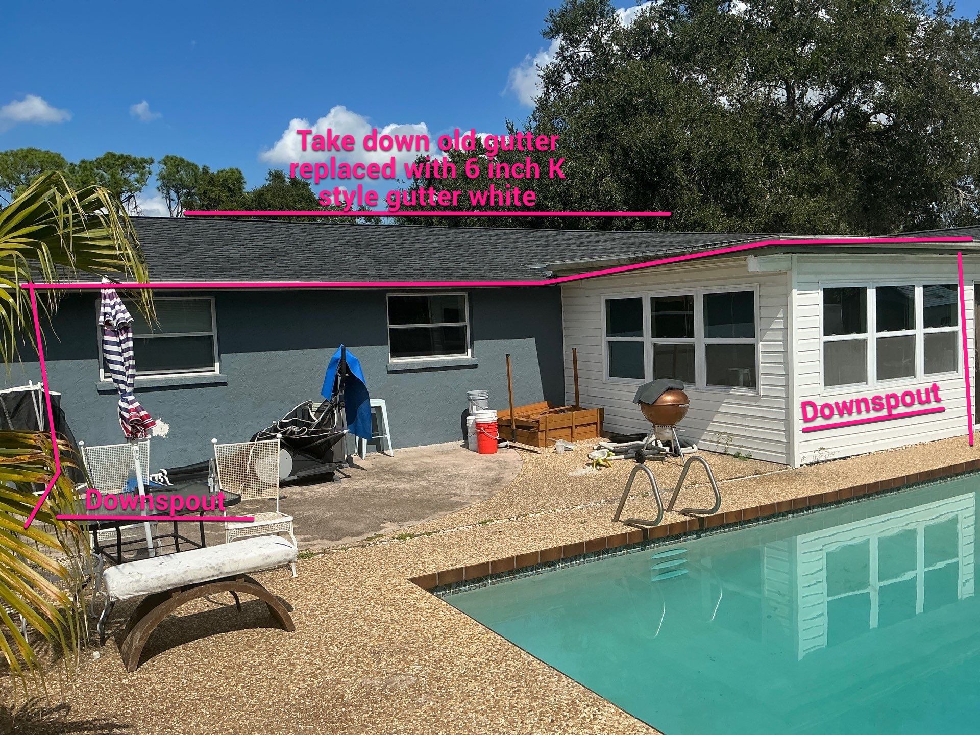 White 6-inch K-Style Gutters for Sarasota Homes by Gutter Professors