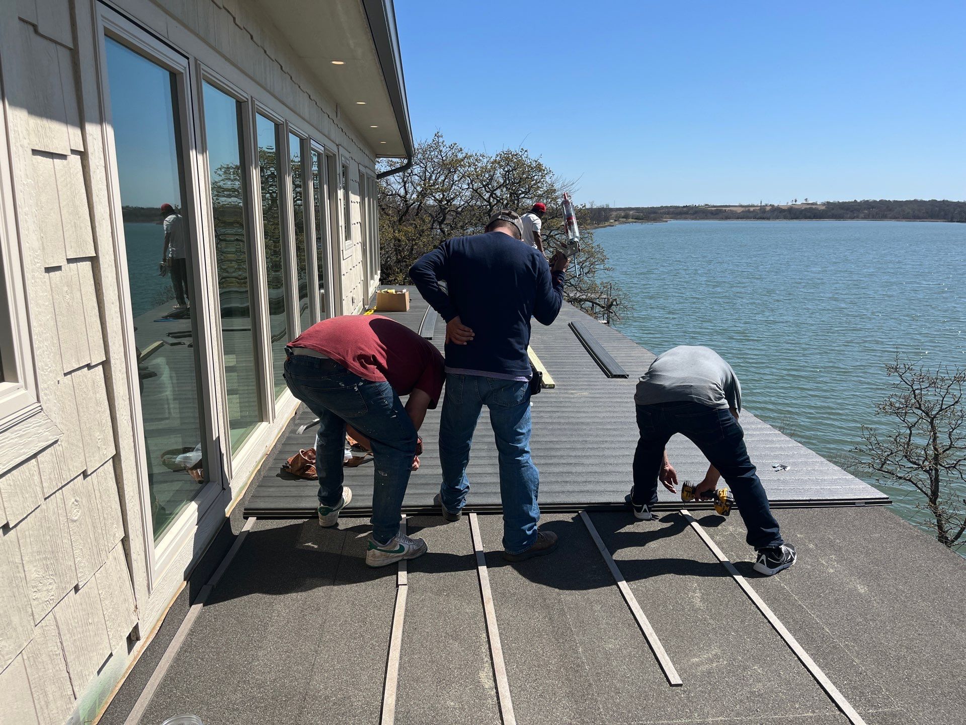Duxxbak Deck on a Beautiful Private Lake  by BANA Roofing and Solar Supply