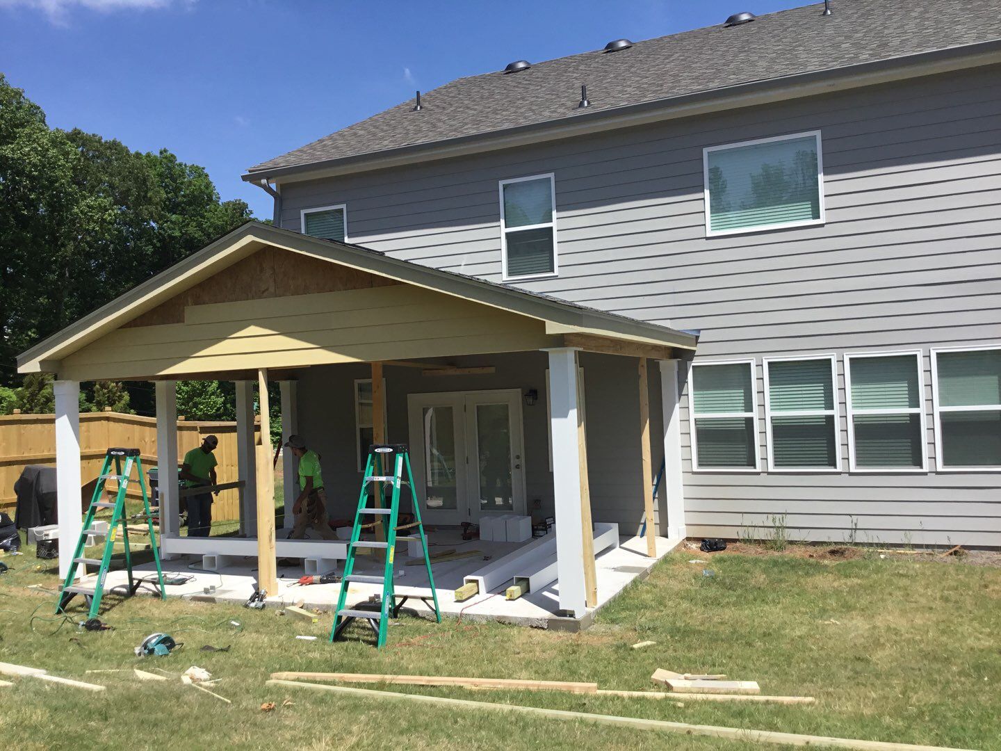 Screened Porch Addition With Gabled Roof and Tongue and Groove Ceiling by Swift Home Renovations