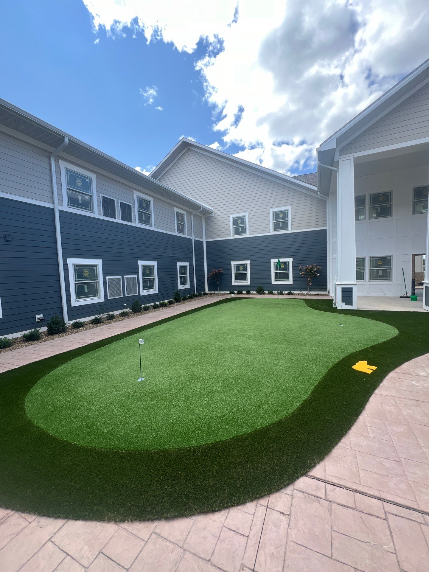 Senior Living Synthetic Golf Green Installation at Saybrook Inn by Southwest Greens Midwest