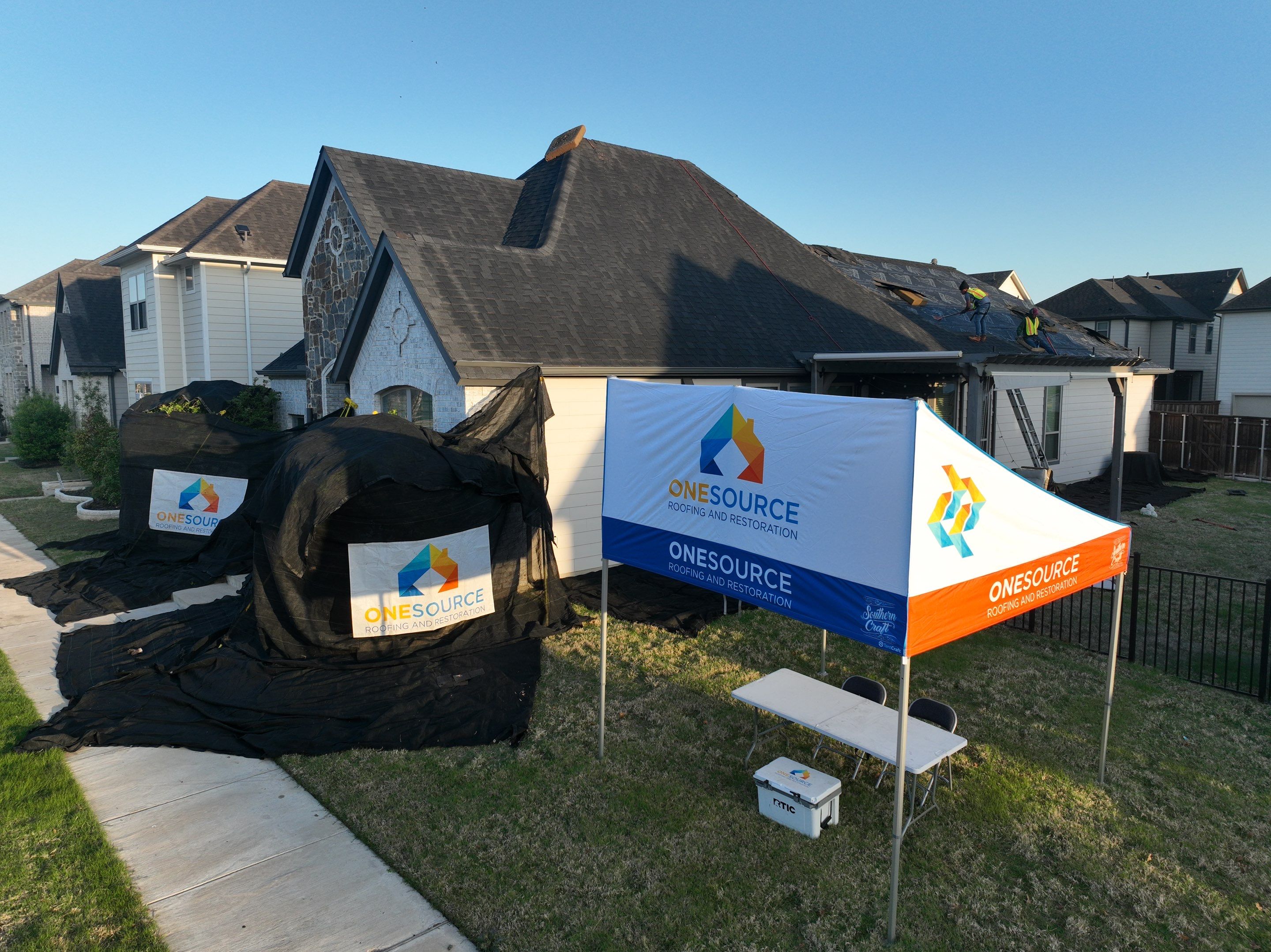 Residential Roofing Installation using Malarkey Highlander Brilliant Black by OneSource Roofing and Restoration
