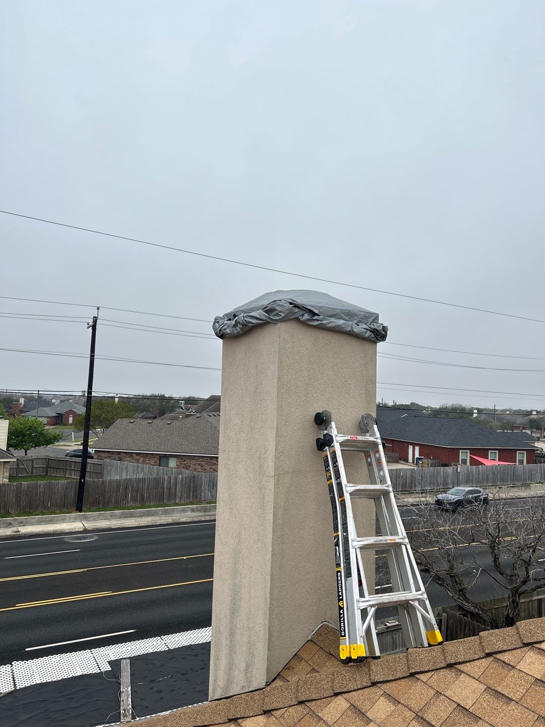 Residential Roofing Repair using Galvanized Chimney Cap & Chase by Lighthouse Roofing