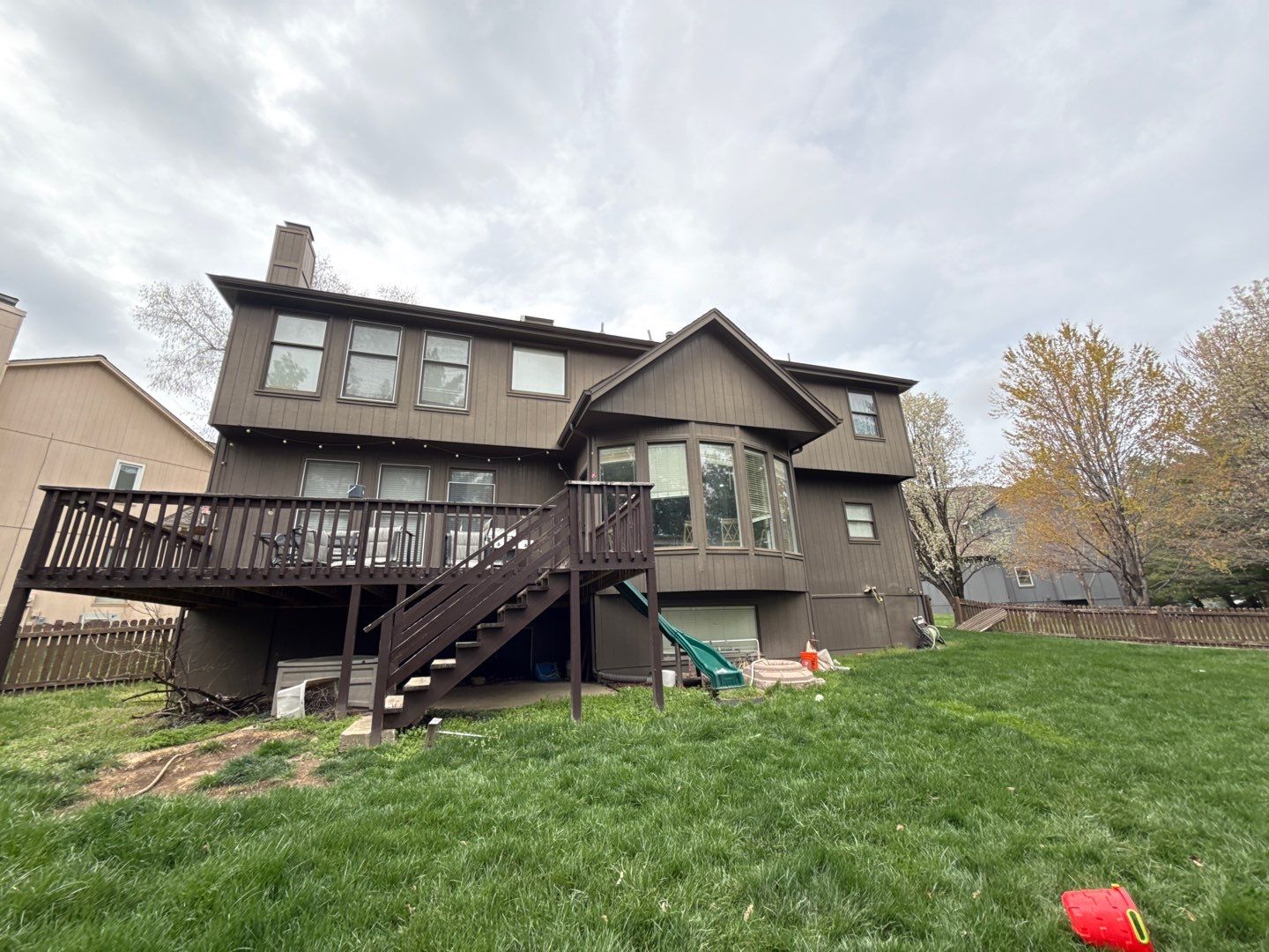 Exterior Painting and Wood Rot Repair for Overland Park Residence by Cougar Painting
