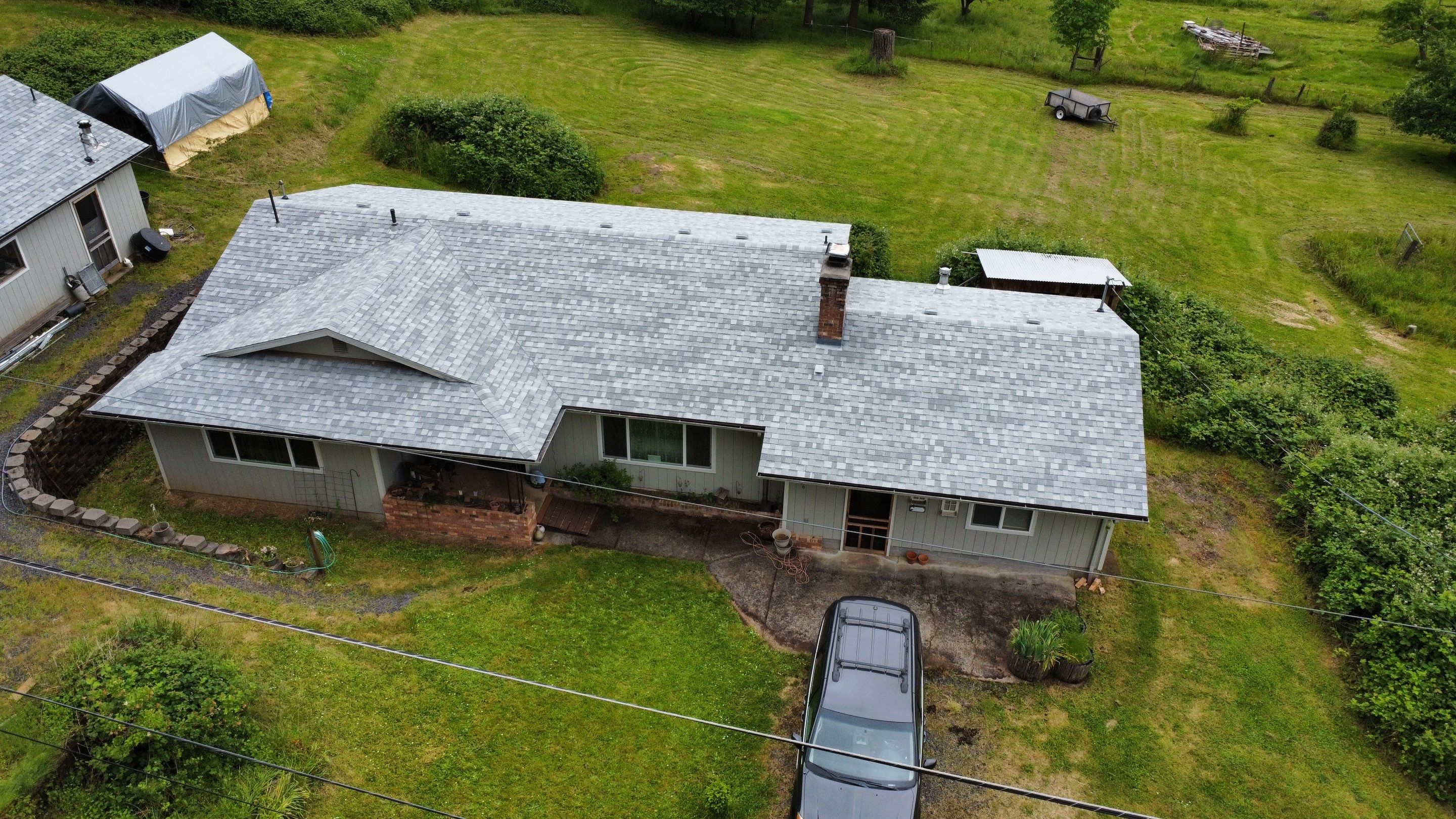 Residential Roofing Installation using IKO Dynasty (Color: Frostone Grey) by Orezona Building & Roofing Company, Inc.