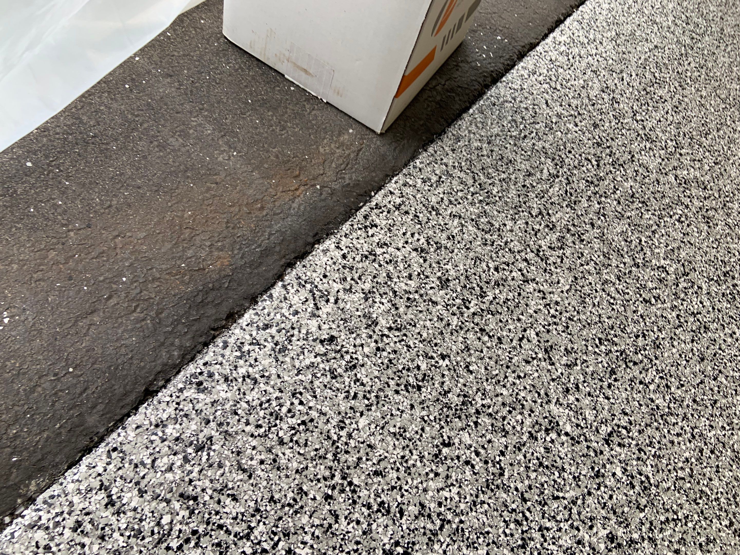 Garage Transformation using Domino for Garage and Pecan for Pool Deck by Croc Coatings, LLC