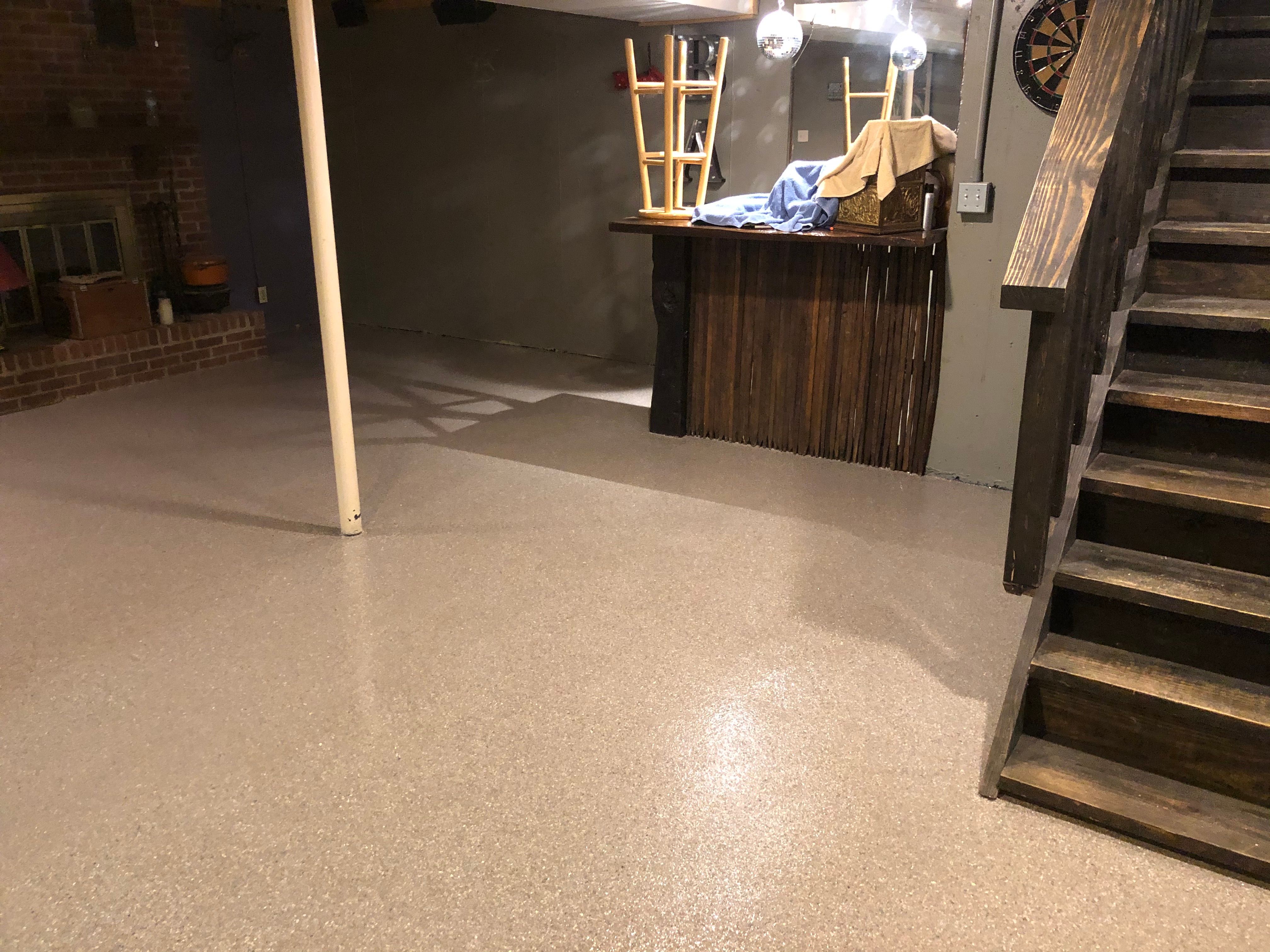 Basement Floor using Fieldstone by Your1DayFloor.com