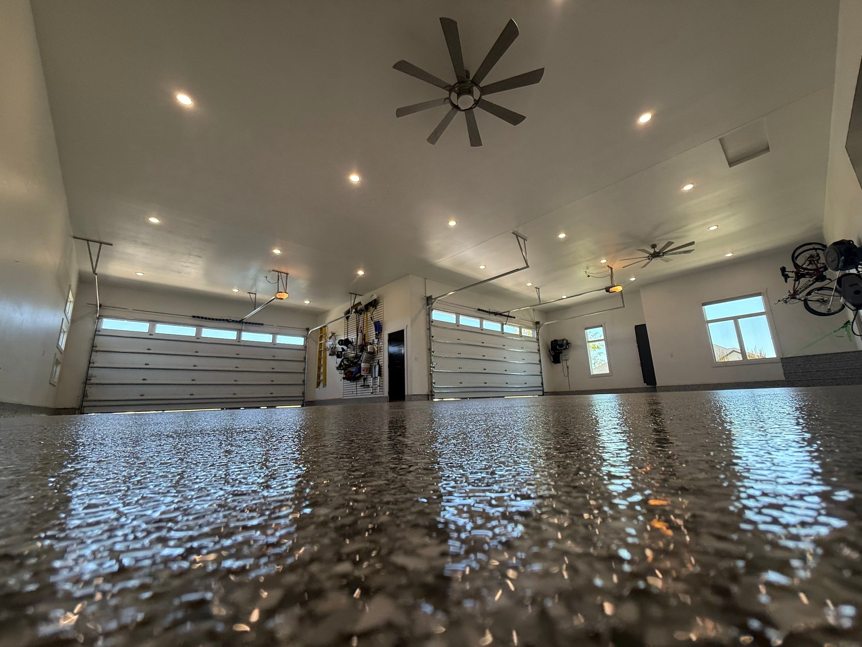 Gravel Flake Garage Floor Coating in Yankton by Select Painting, Coatings & Garage Cabinets