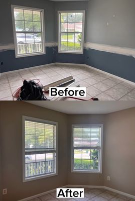 Jacksonville, FL 32258 Interior Drywall Repair and House Painting Project