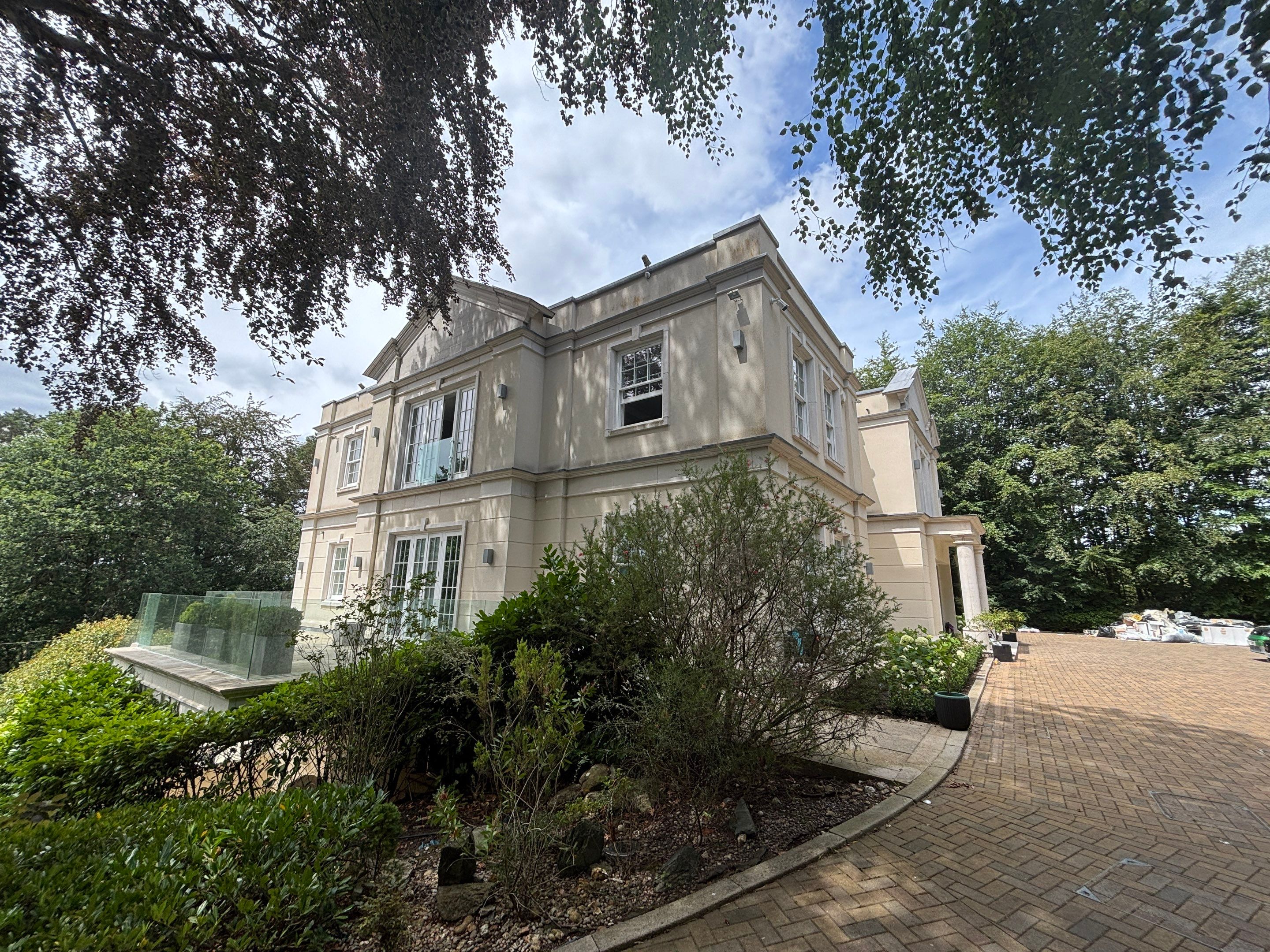 Full Exterior Cleaning of a Neoclassical Estate in Weybridge by Ges Exterior Cleaning ltd