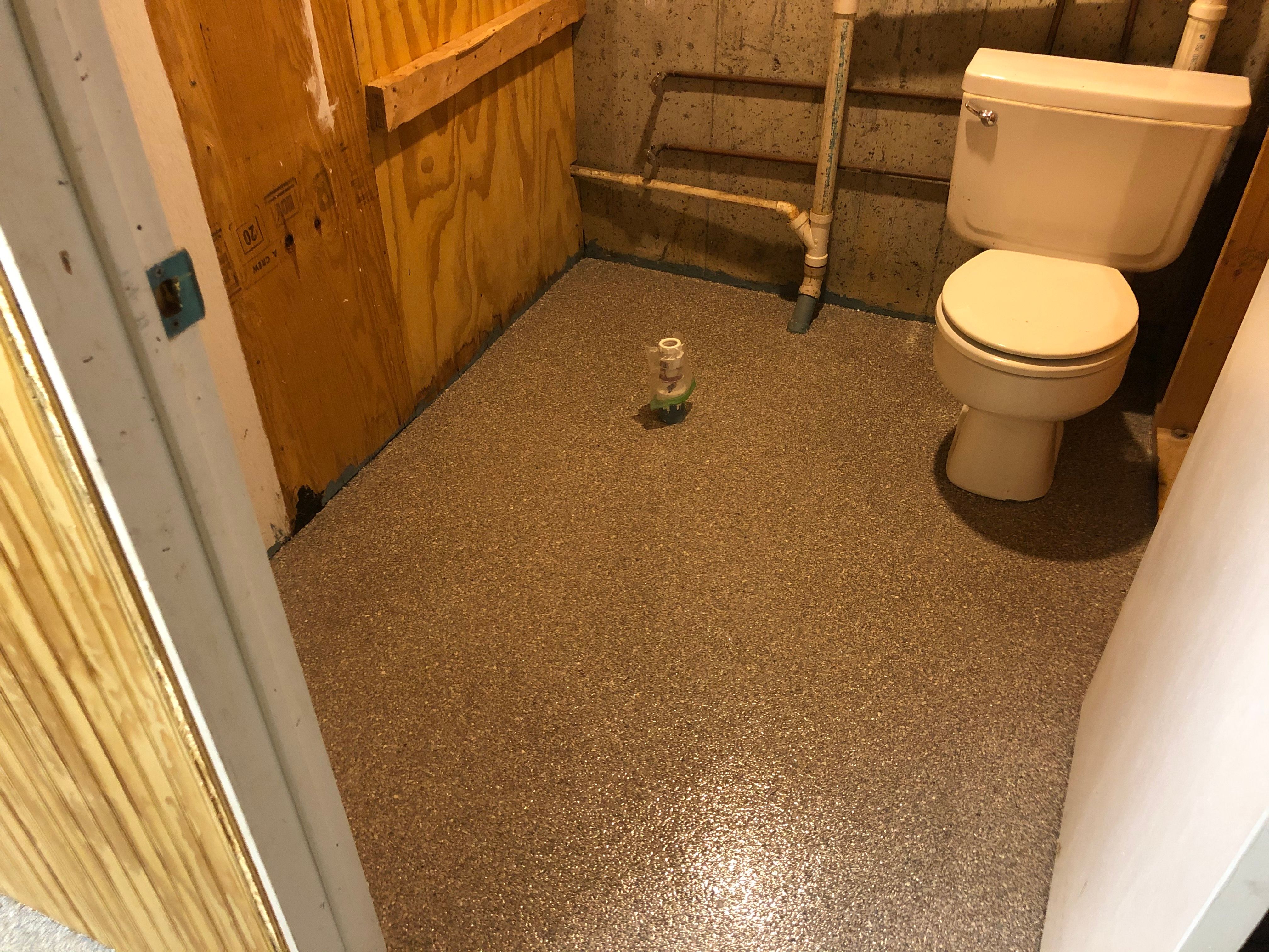 Basement Floor using Fieldstone by Your1DayFloor.com