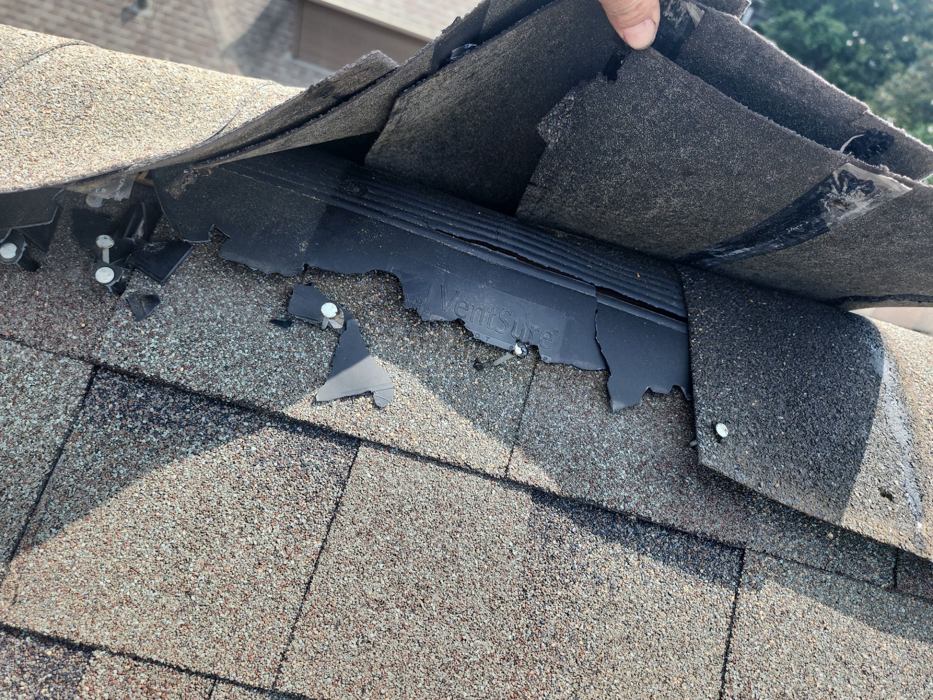 Hail Damage using Owen's Corning Duration (Lifetime) Shingles by Roof Repair Company