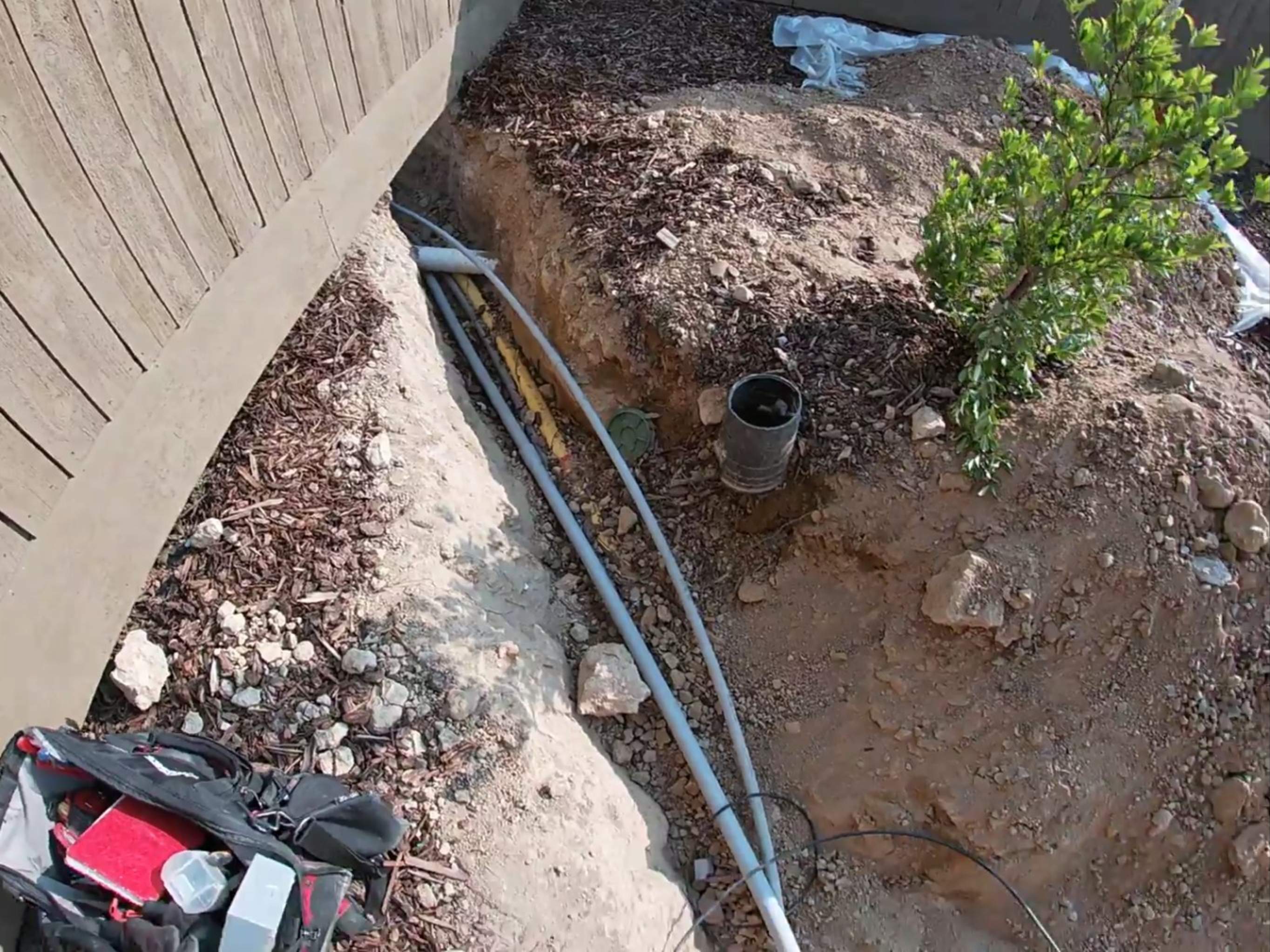 Backyard renovation by Peach Electric Inc