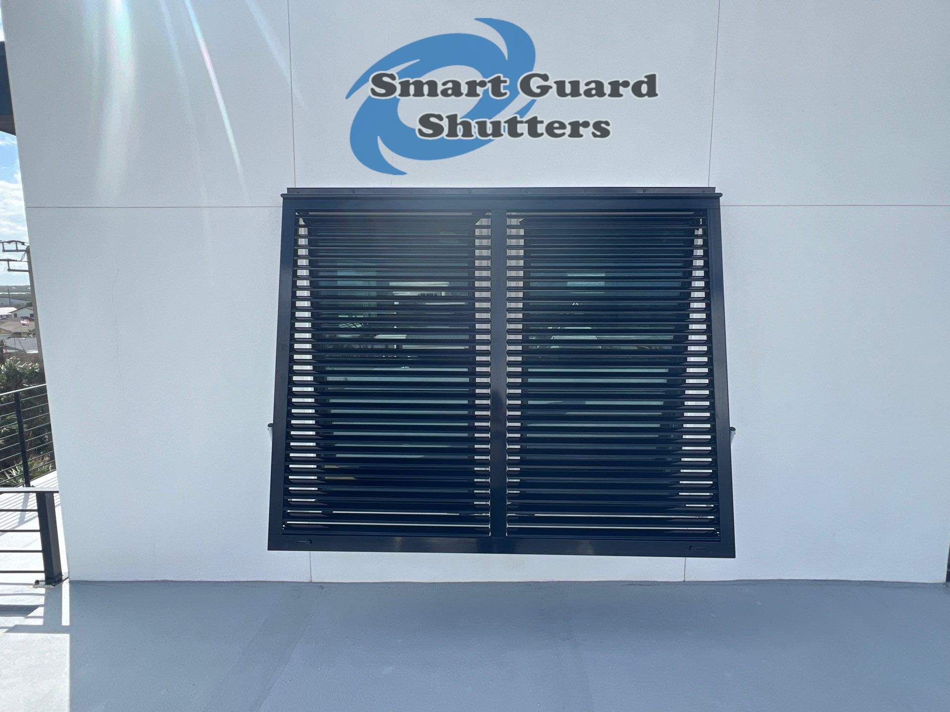 AstroGuard Hurricane Fabric & Impact Bahamas in Jet Black by Smart Guard Shutters