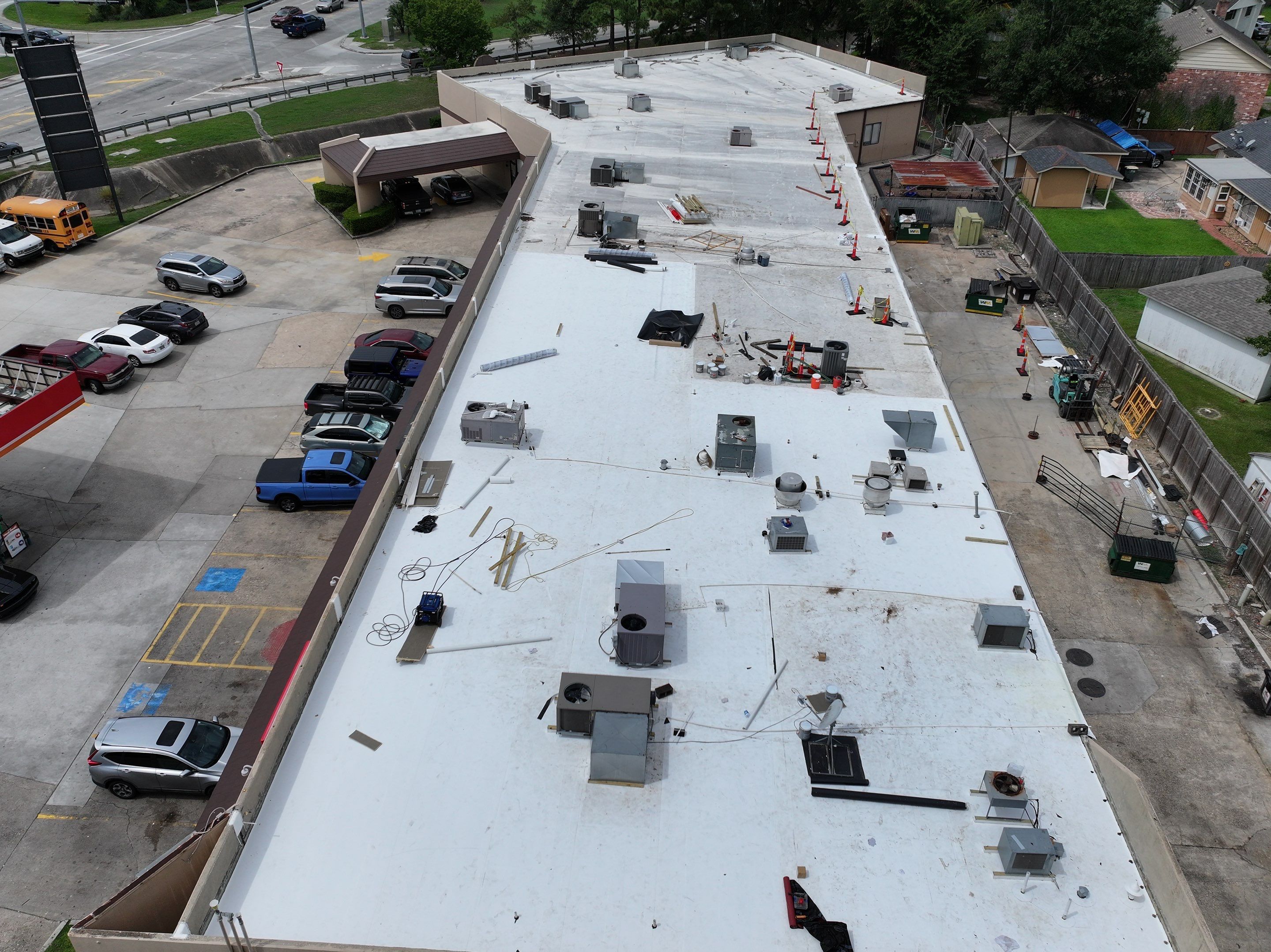 TPO Commercial Roof Replacement in The Woodlands by Abbott Roofing Company