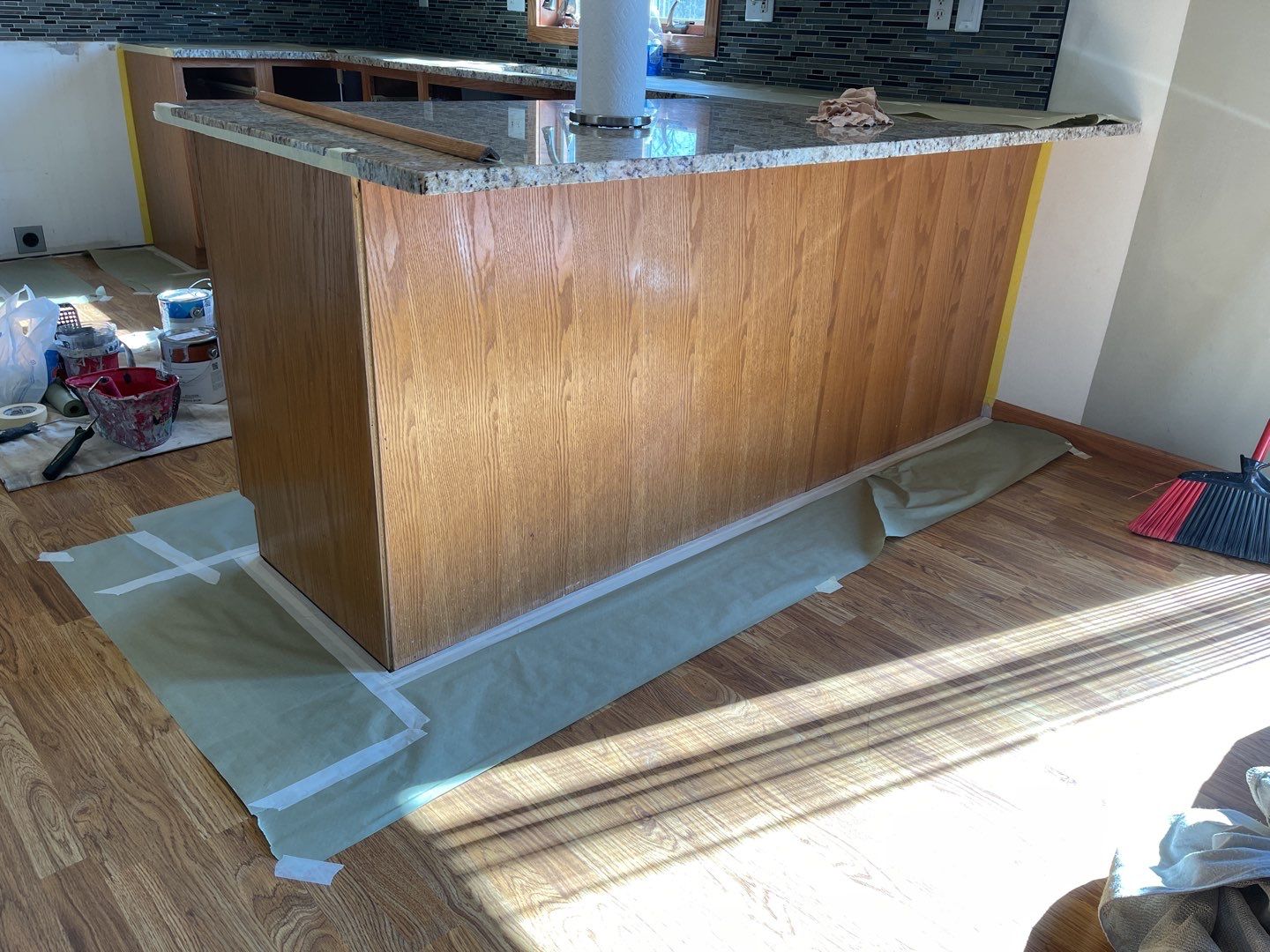 Kitchen cabinet repaint by Cutting edge painting 