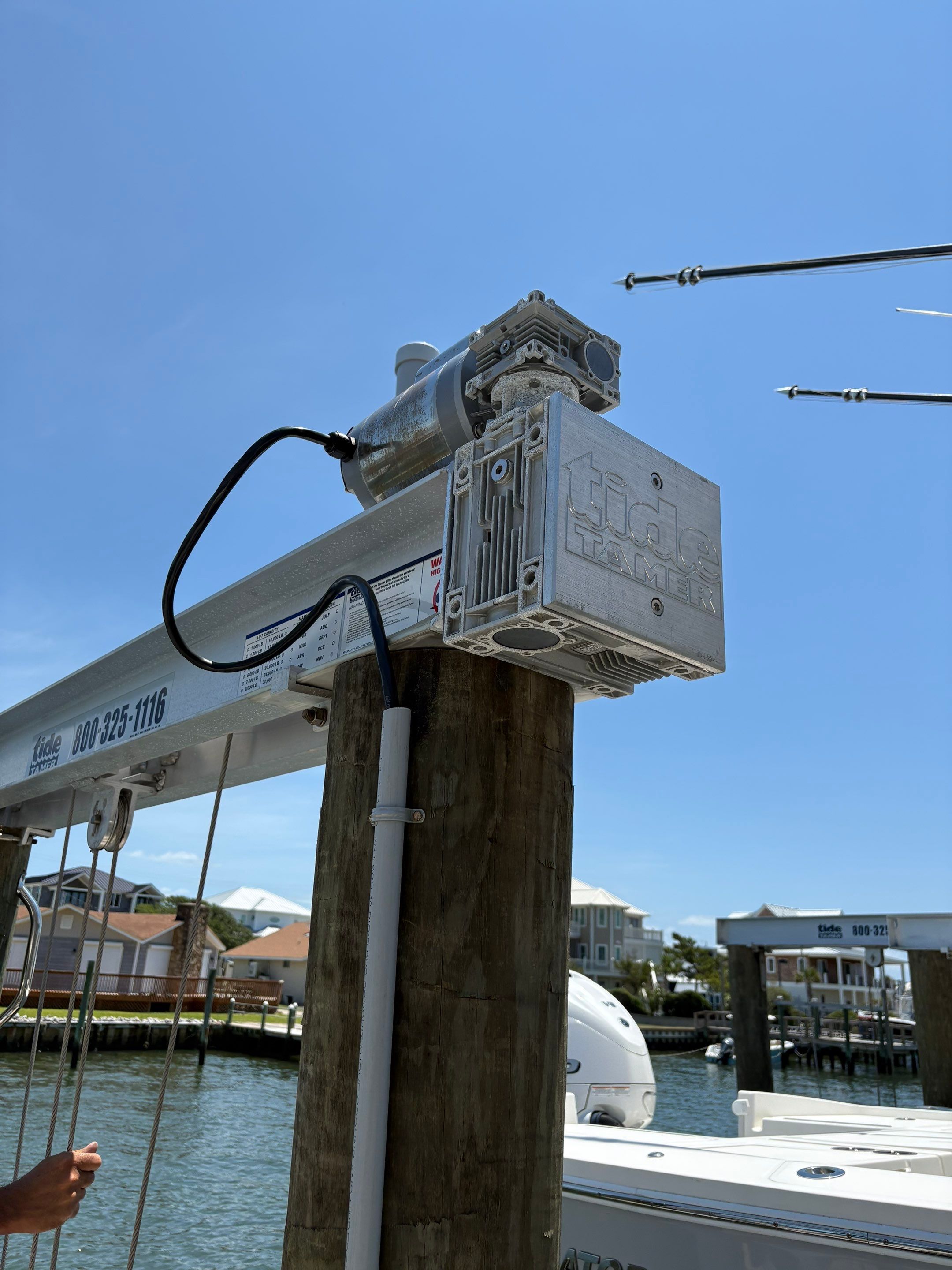 Boat Lift Setup & Adjustment for New Boat by Coastal Boat Lift Repair LLC