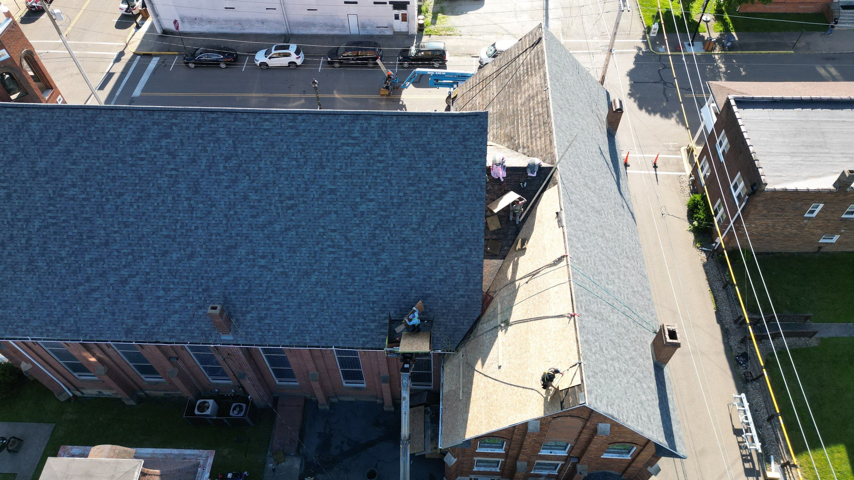 Commercial Roofing Installation using Duration Series Shingles - Estate Gray by RoofX 