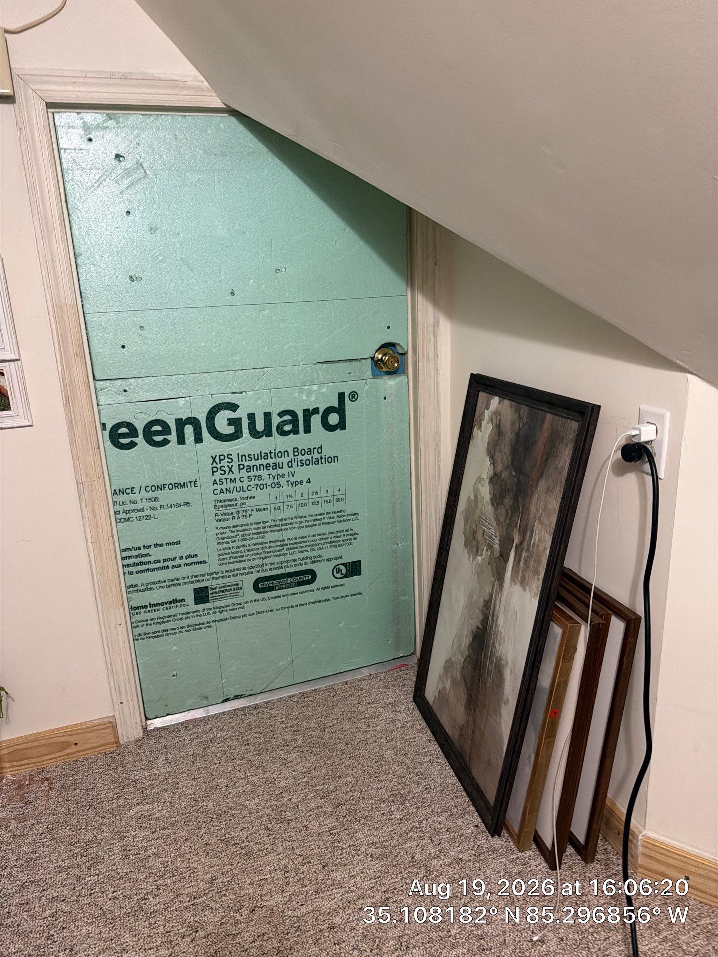 Attic Storage Access Insulation Using GreenGuard XPS Board in Chattanooga by CompanyCam Sales Demo