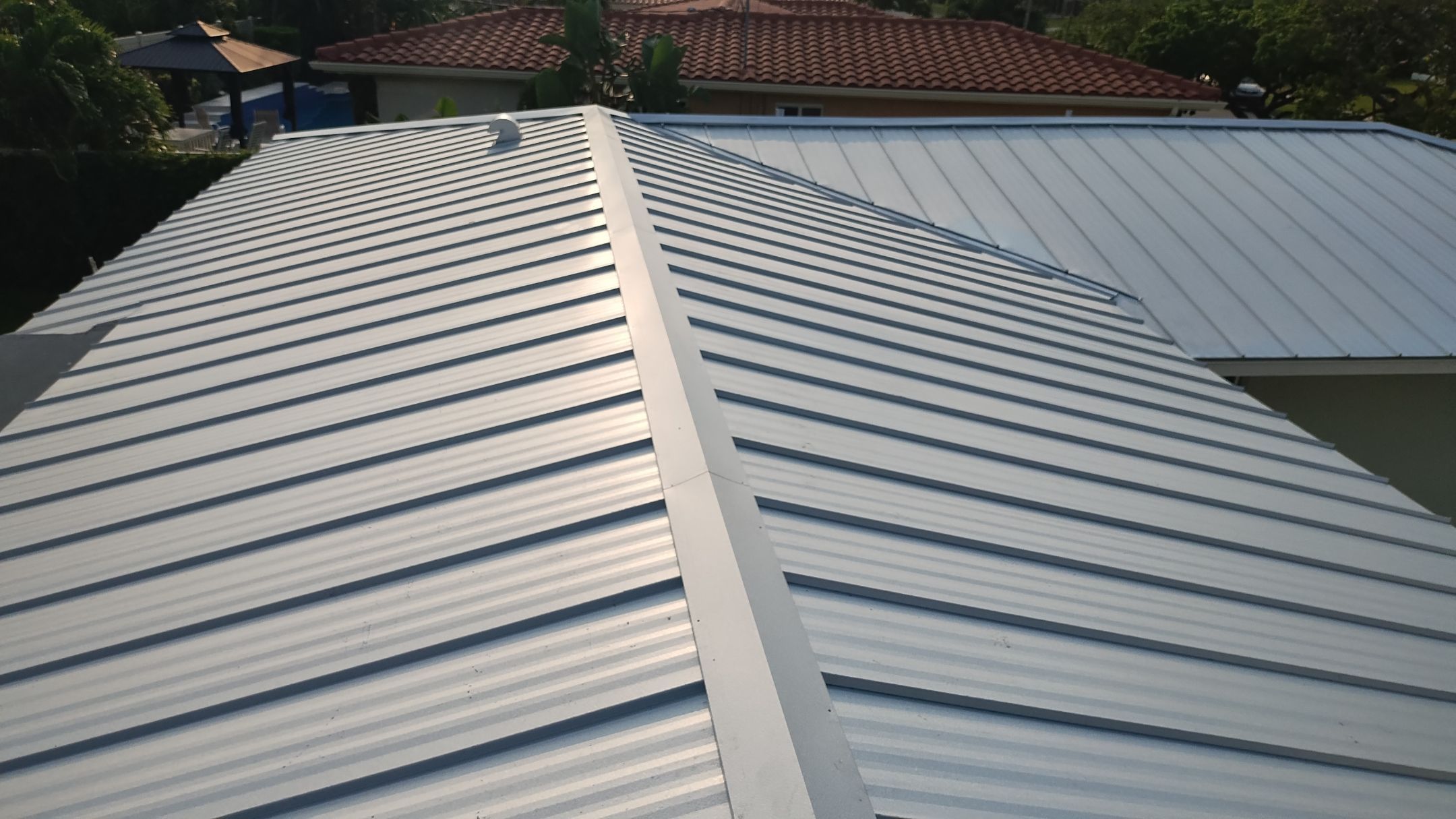 Residential Roofing Installation using 1" Nail strip metal roof by BLUES BROTHERS ROOFING