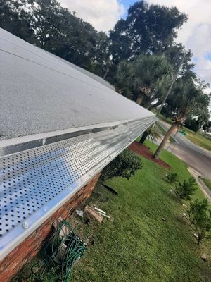 Gutter Installation using K-Style Seamless Gutters and Gutter Leaf Guards
