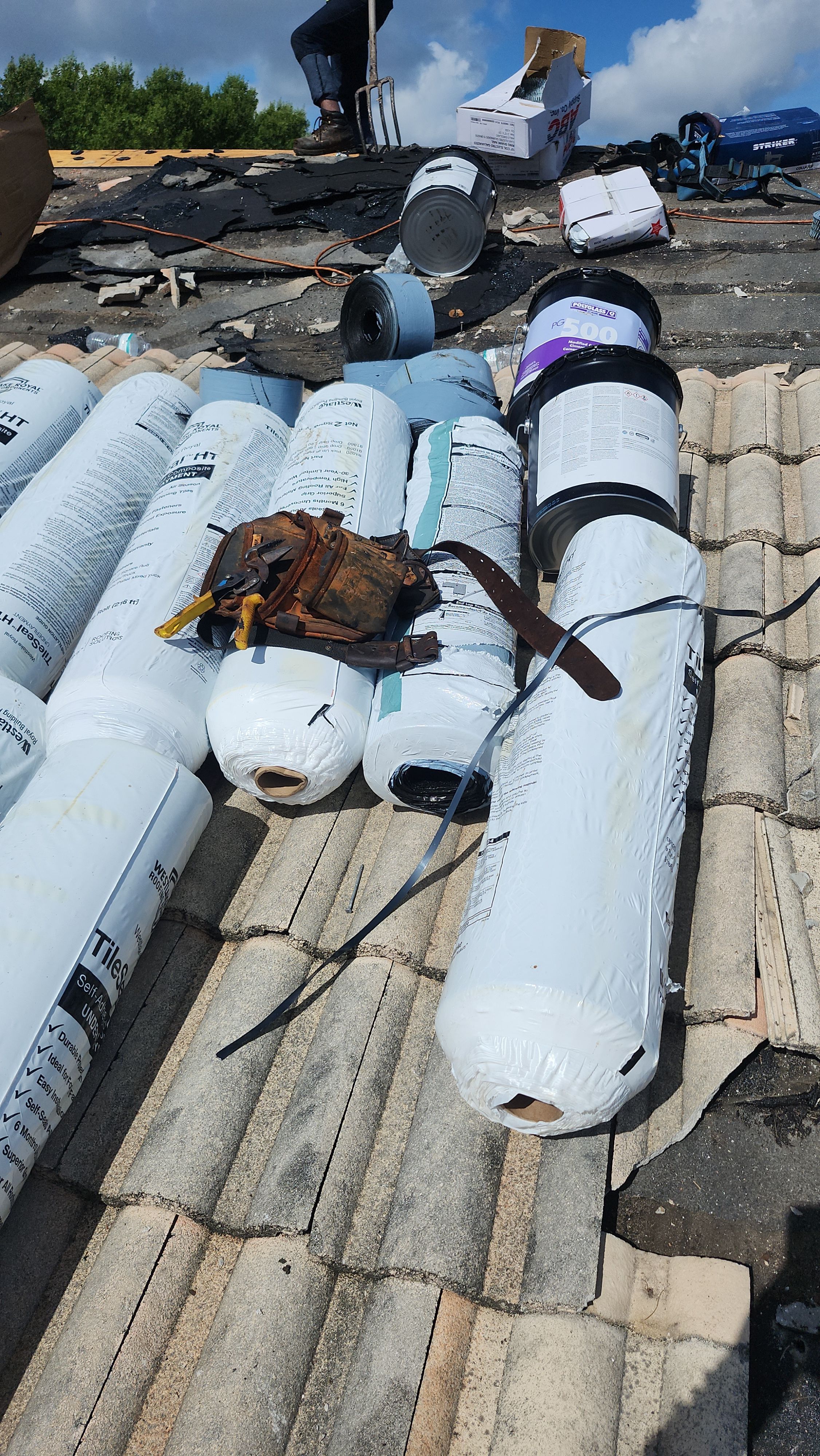 Tile Roof Replacement and Sheathing Repair in Boynton Beach by Aastro Roofing